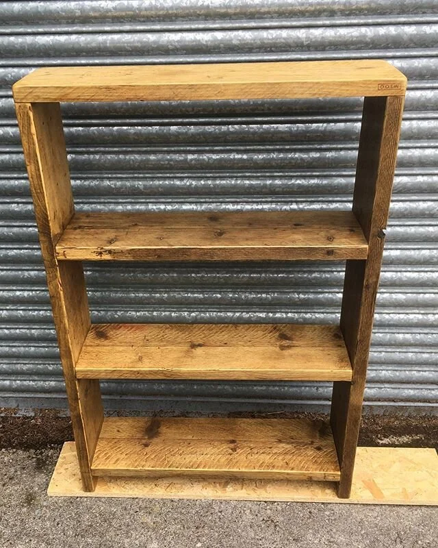 FOR SALE 
Handmade rustic shelf unit using reclaimed timber.
Finished in antique brown wax.
Height 1200 mm
Width 800 mm
Depth 220 mm
£180.00 .
These can be made to any shape,size and quantity and finish you decide.
To discuss yours contact Tim