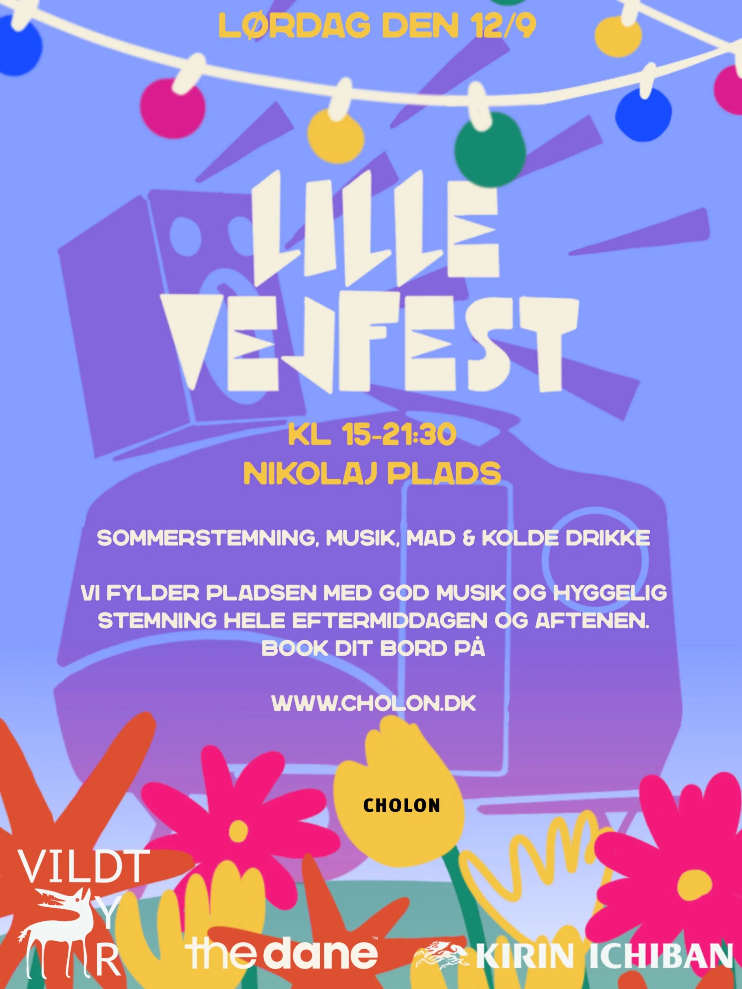 Lille Vejfest p&aring; Nikolaj Plads🍻
P&aring; l&oslash;rdag den 12. september inviterer vores s&oslash;sterrestaurant @cholon_vingaardstraede til Lille Vejfest p&aring; Nikolaj Plads. Sommeren g&aring;r p&aring; h&aelig;ld, og det fejrer de med mas