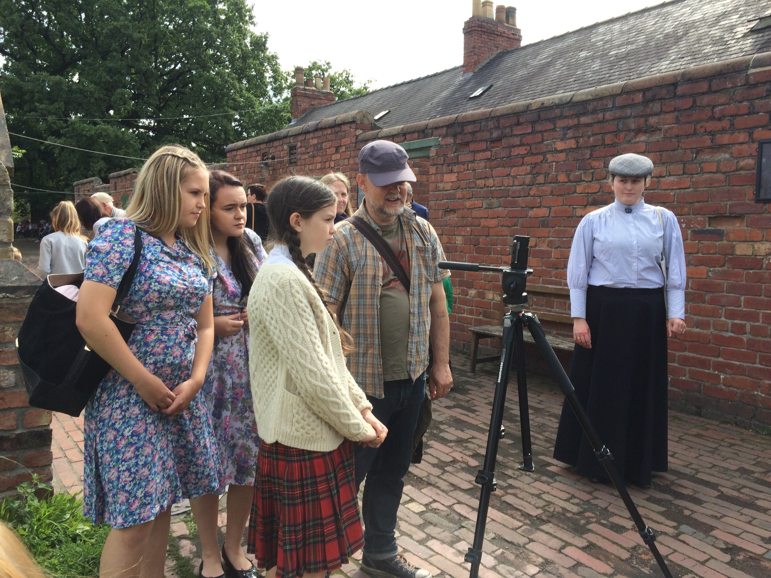 Group of young people filming at Beamish