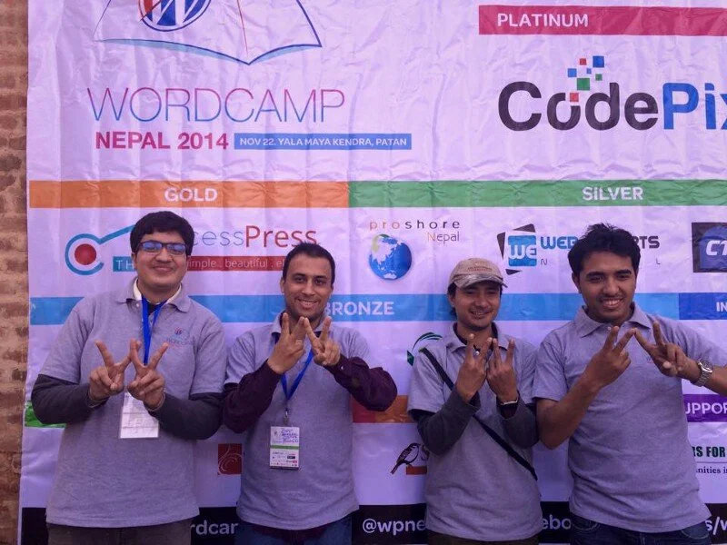Sakar (on the left) with Proshore team in WordCamp 2014