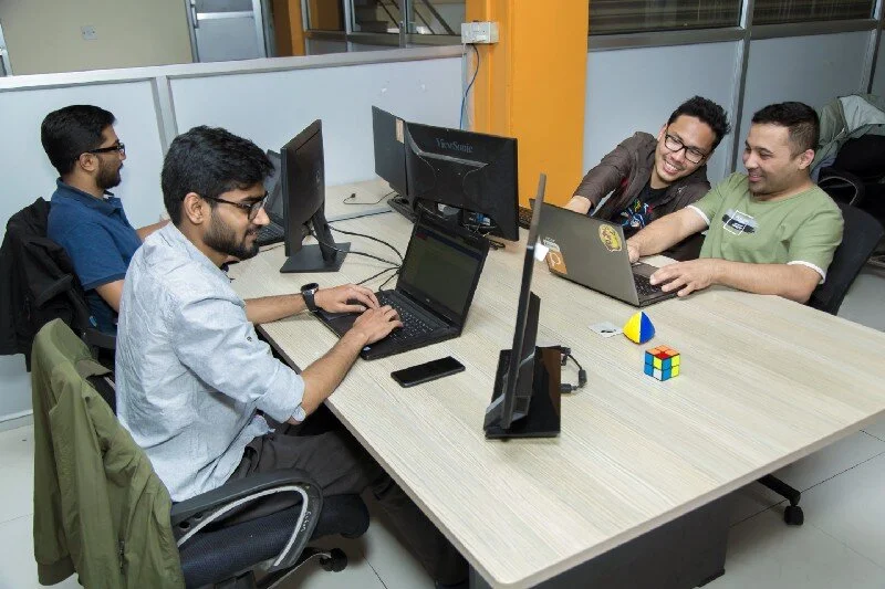 Sushant (first left) working on Personal Fitness Nederland(PFN)