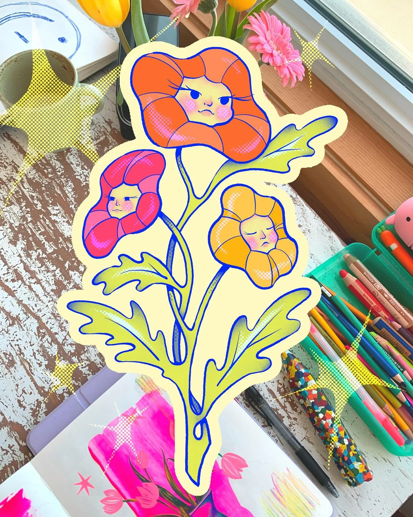 It was feeling like spring until I woke up this morning to MORE SNOW 😭❄️

I made these bright flower girls to make me feel better 🌷