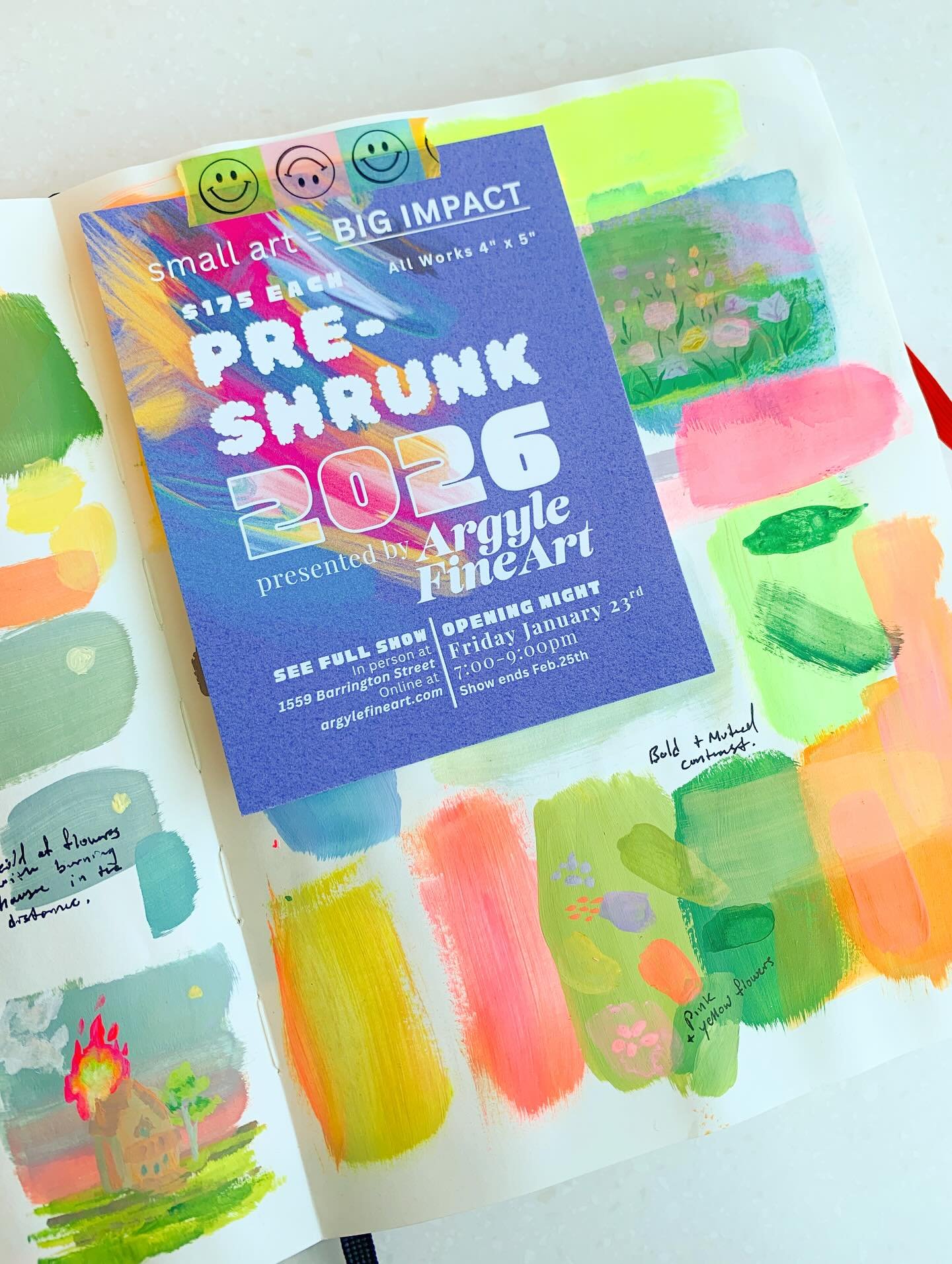 It&rsquo;s PRE-SHRUNK DAY! 🥳
Opening reception @argyle_fine_art tonight from 7-9pm.

This is my first show of the year &amp; with my favourite gallery so of course I&rsquo;m excited 🫶🏻 You can spot my 3 little paintings nestle alongside 300+ other