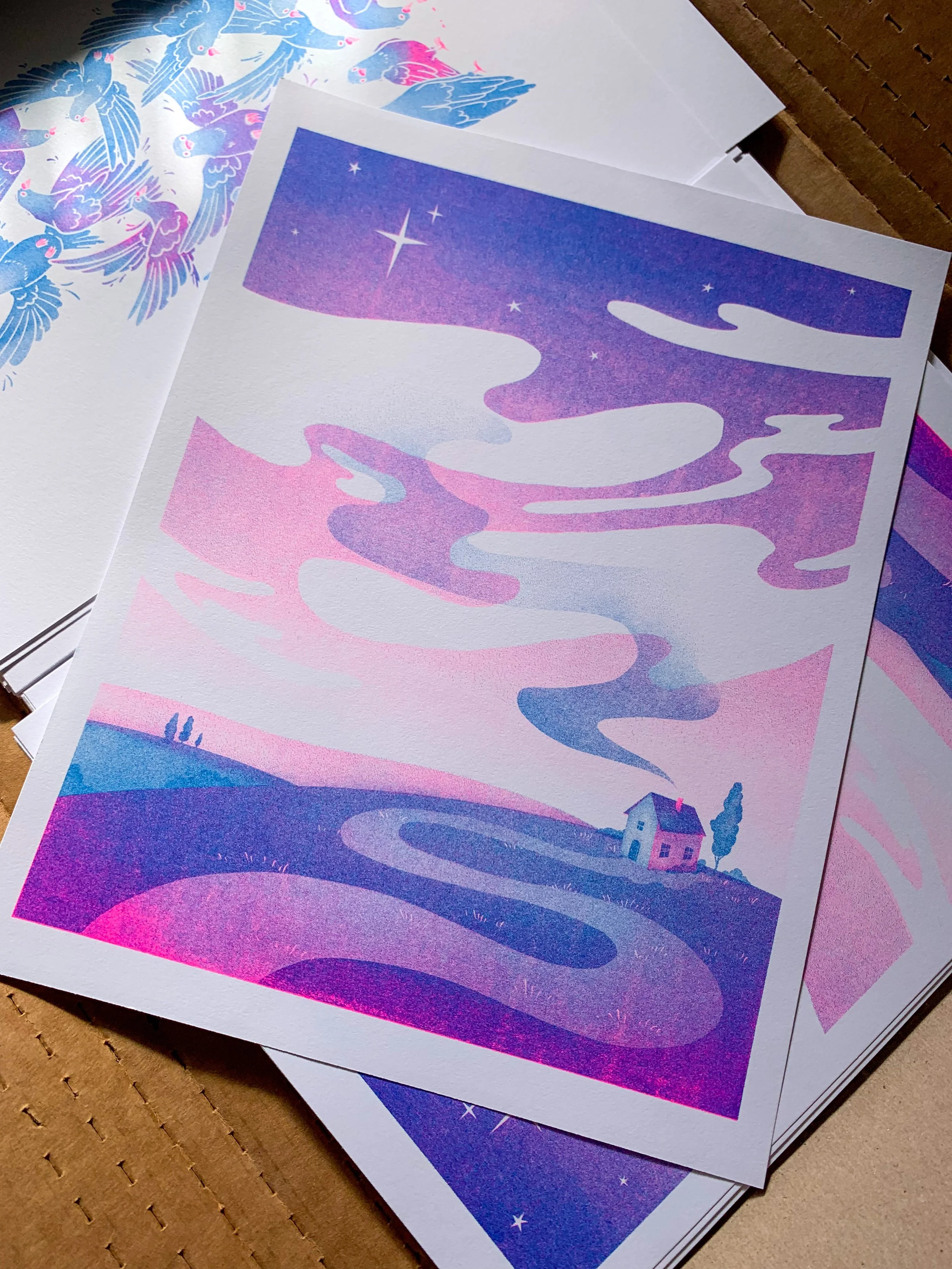 Under the Stars Risograph Print