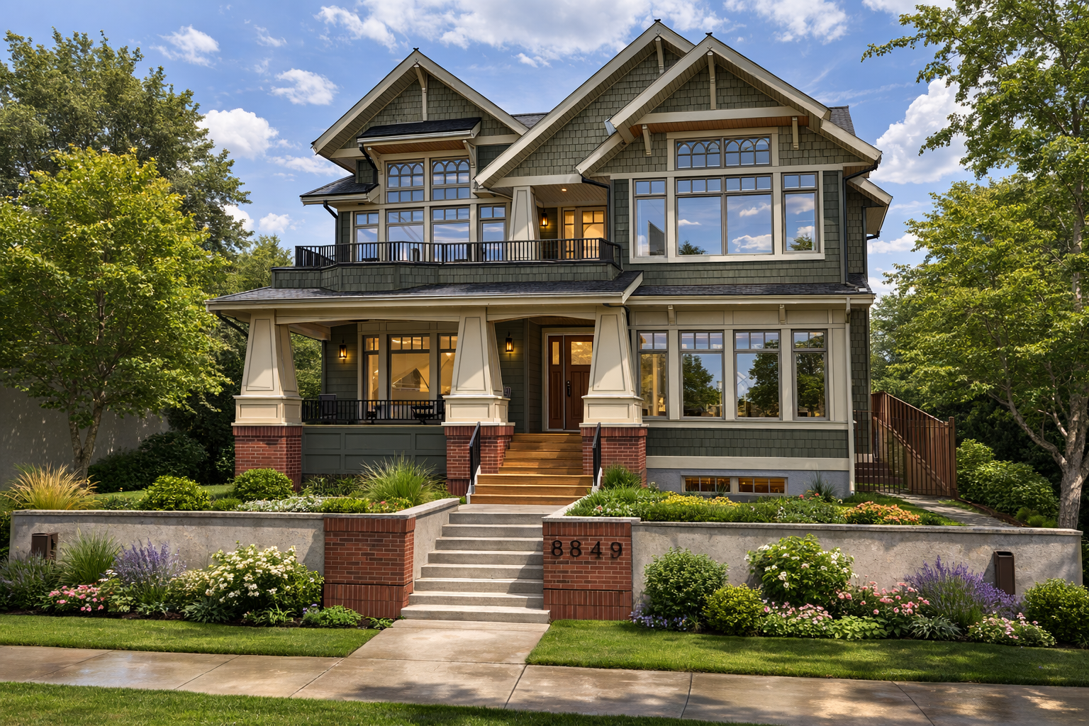 Exterior render of Bonnie Doon 1912 custom home by Urbis Infill Homes in Edmonton.
