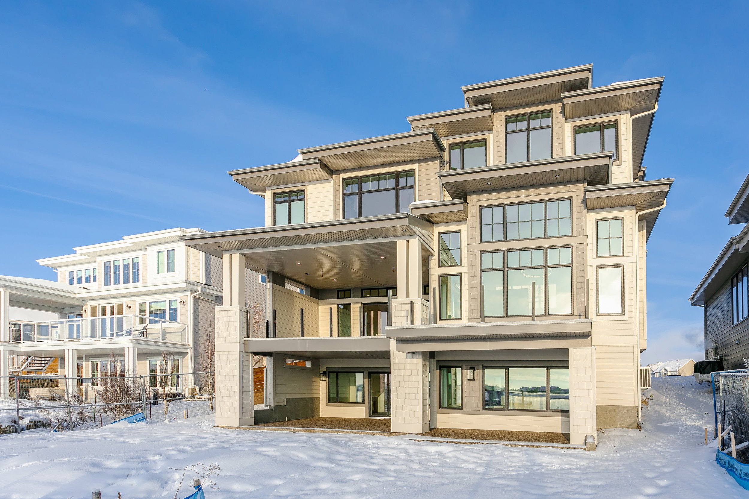 Back exterior of the Lakefront at 24 Jubilation Drive in Jensen Lakes St. Albert by Urbis Infill Homes. (Copy)