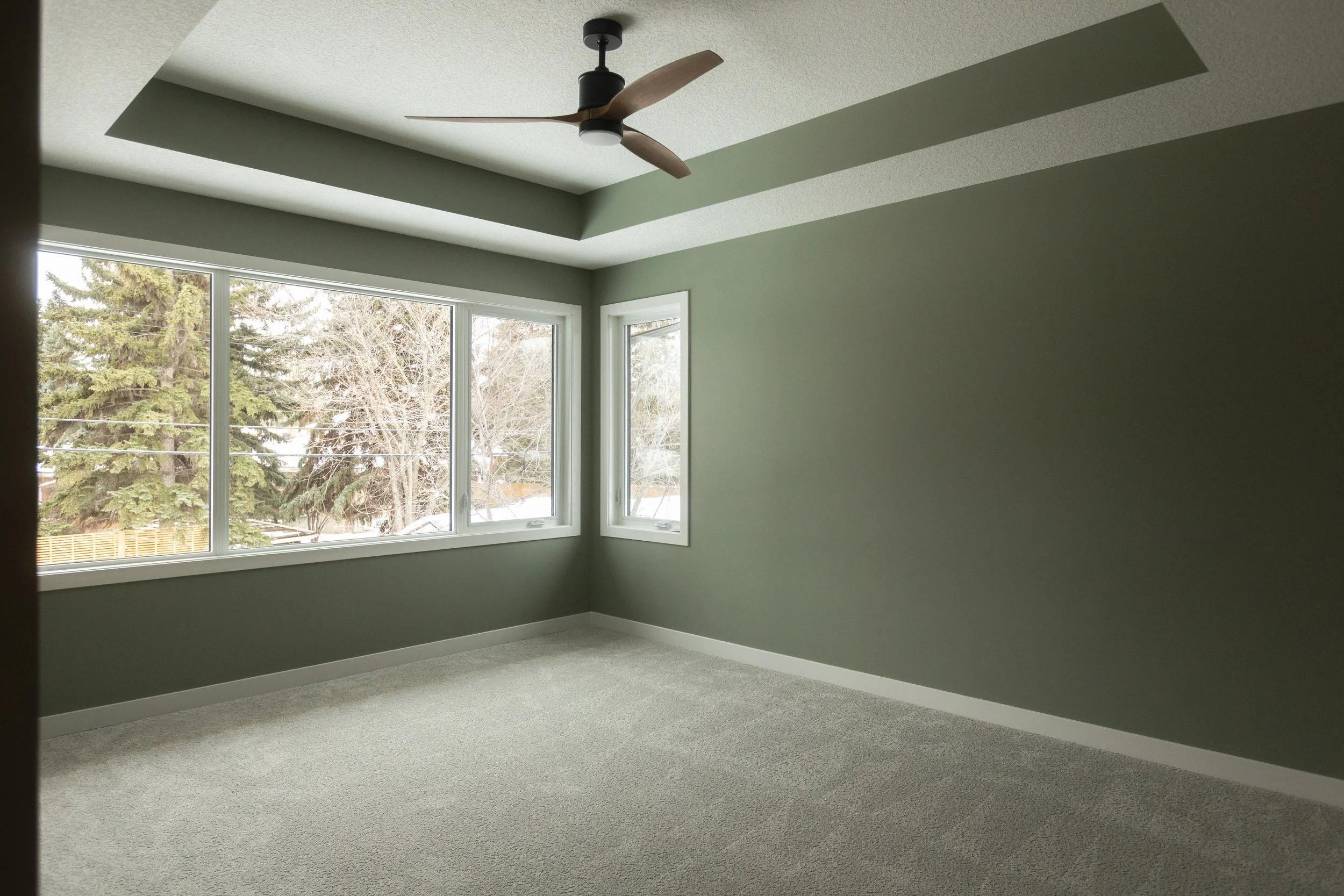 Bedroom in Parkview 89 custom home by Urbis Infill Homes in Edmonton.