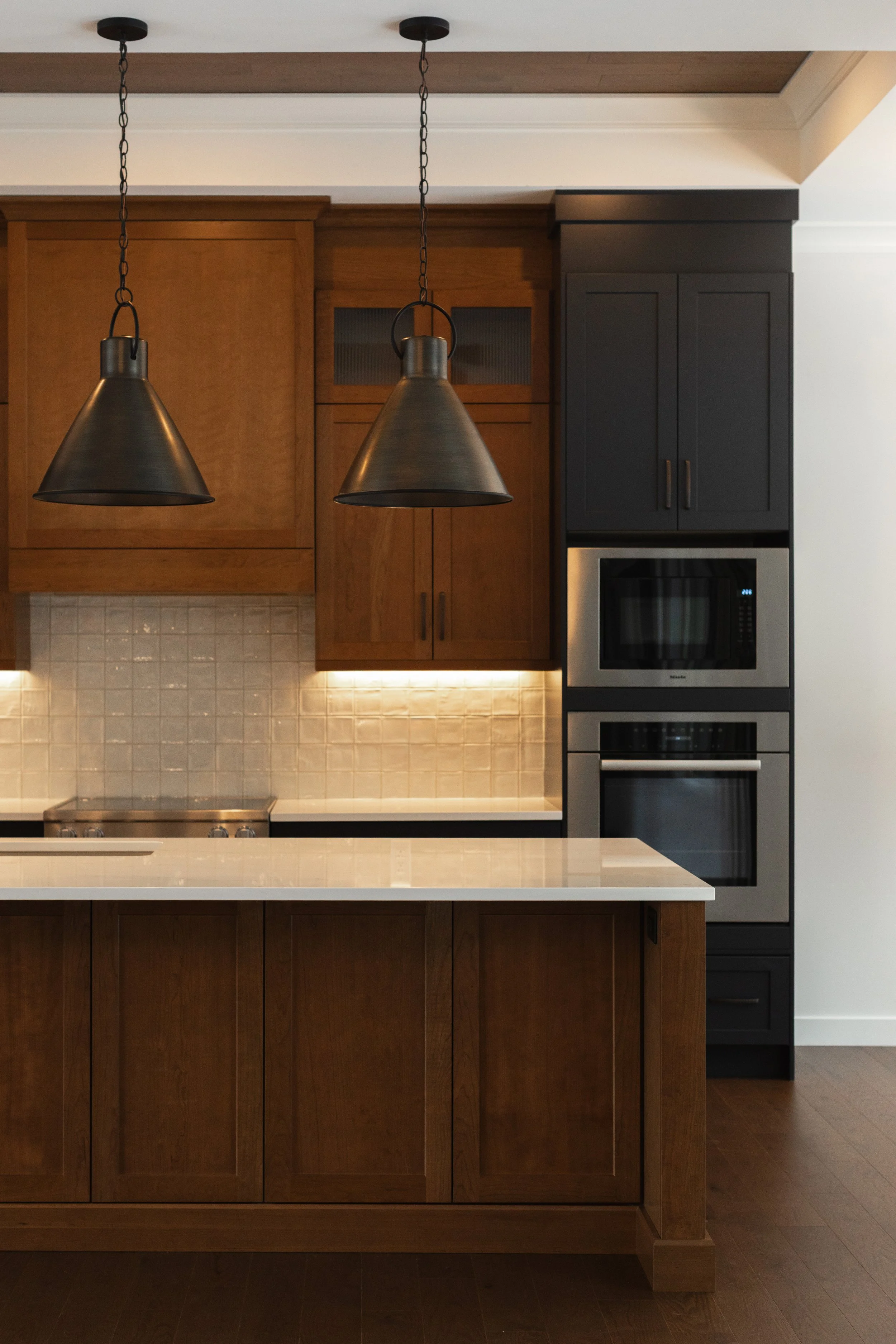 Kitchen in Parkview 89 custom home by Urbis Infill Homes in Edmonton.