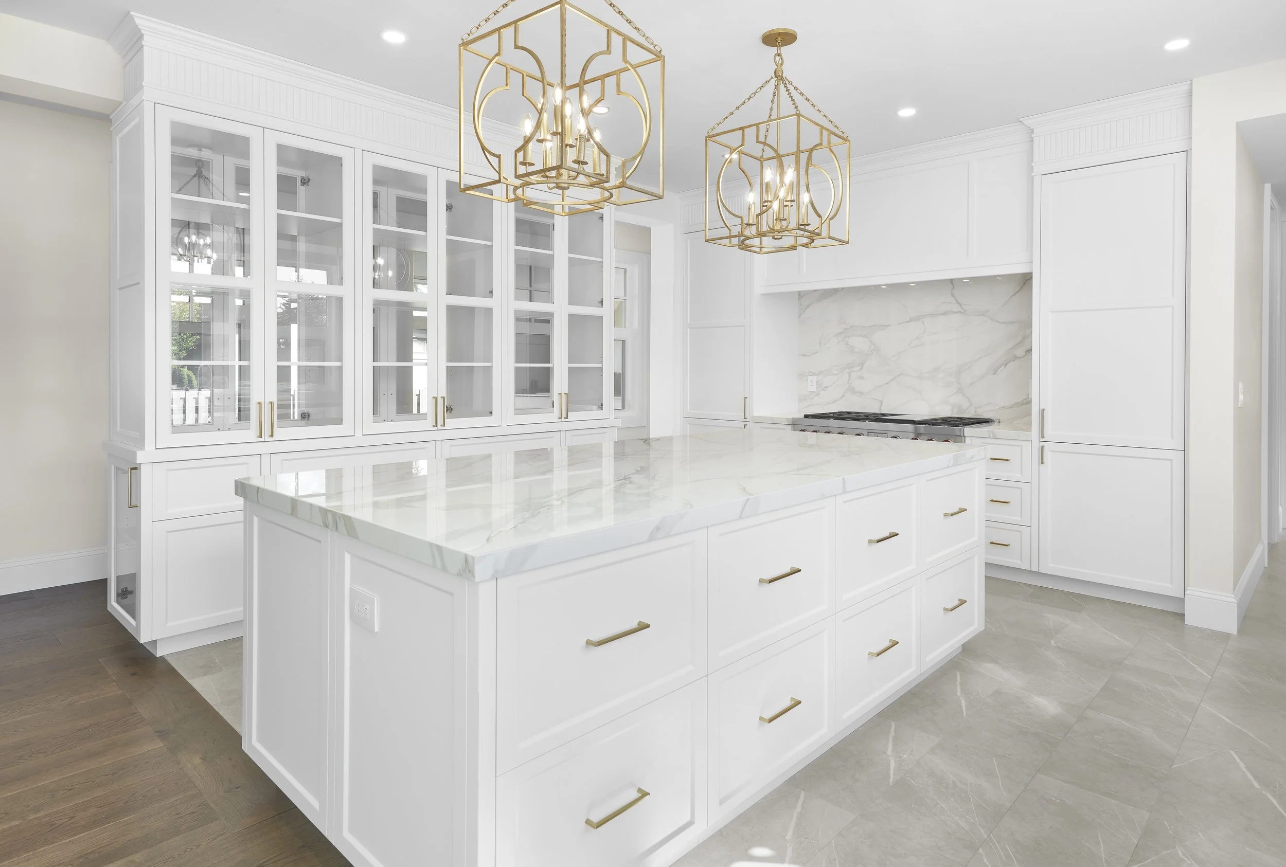 Kitchen in Summit Drive Custom by Urbis Infill Homes in Edmonton.