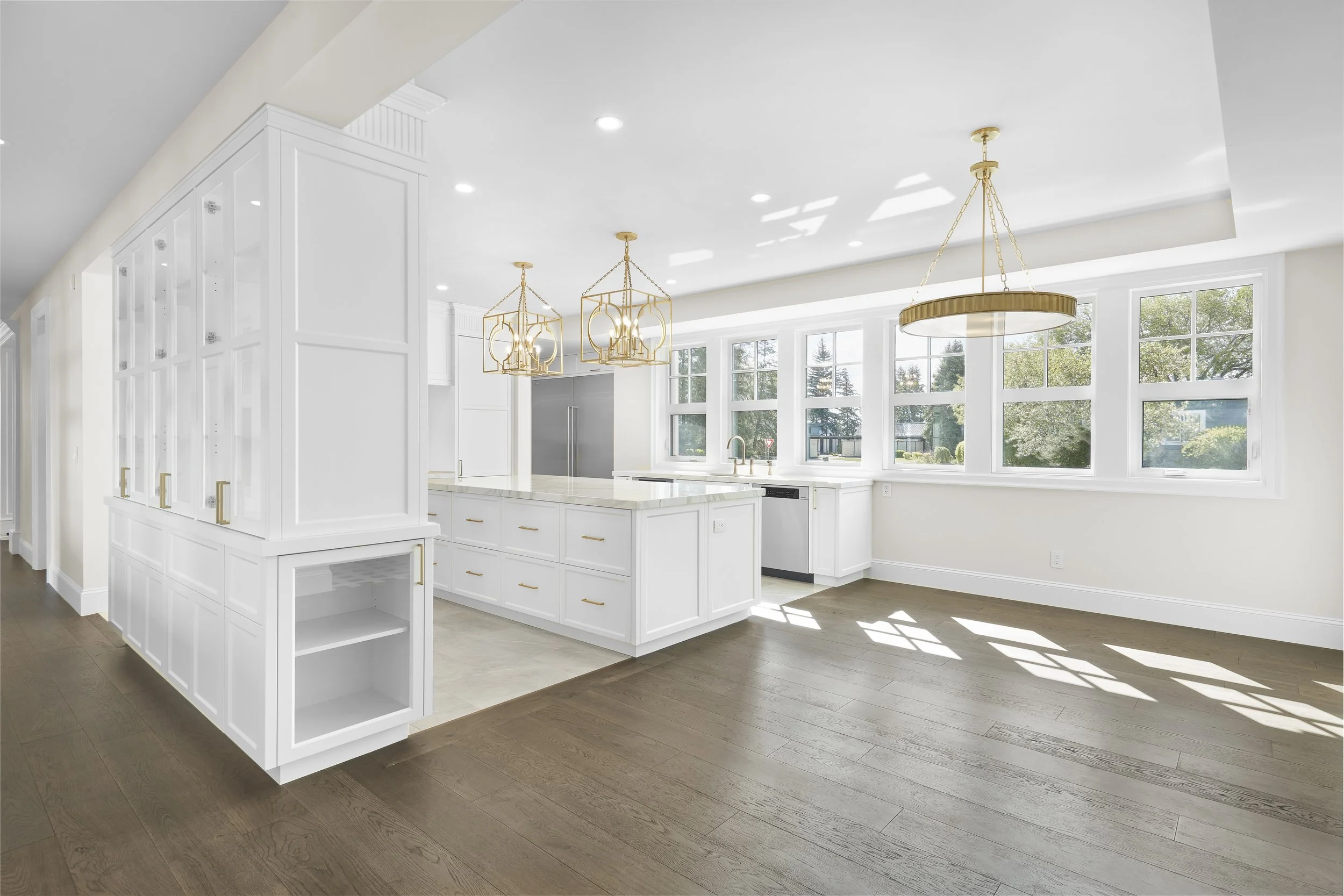 Kitchen in Summit Drive Custom by Urbis Infill Homes in Edmonton.