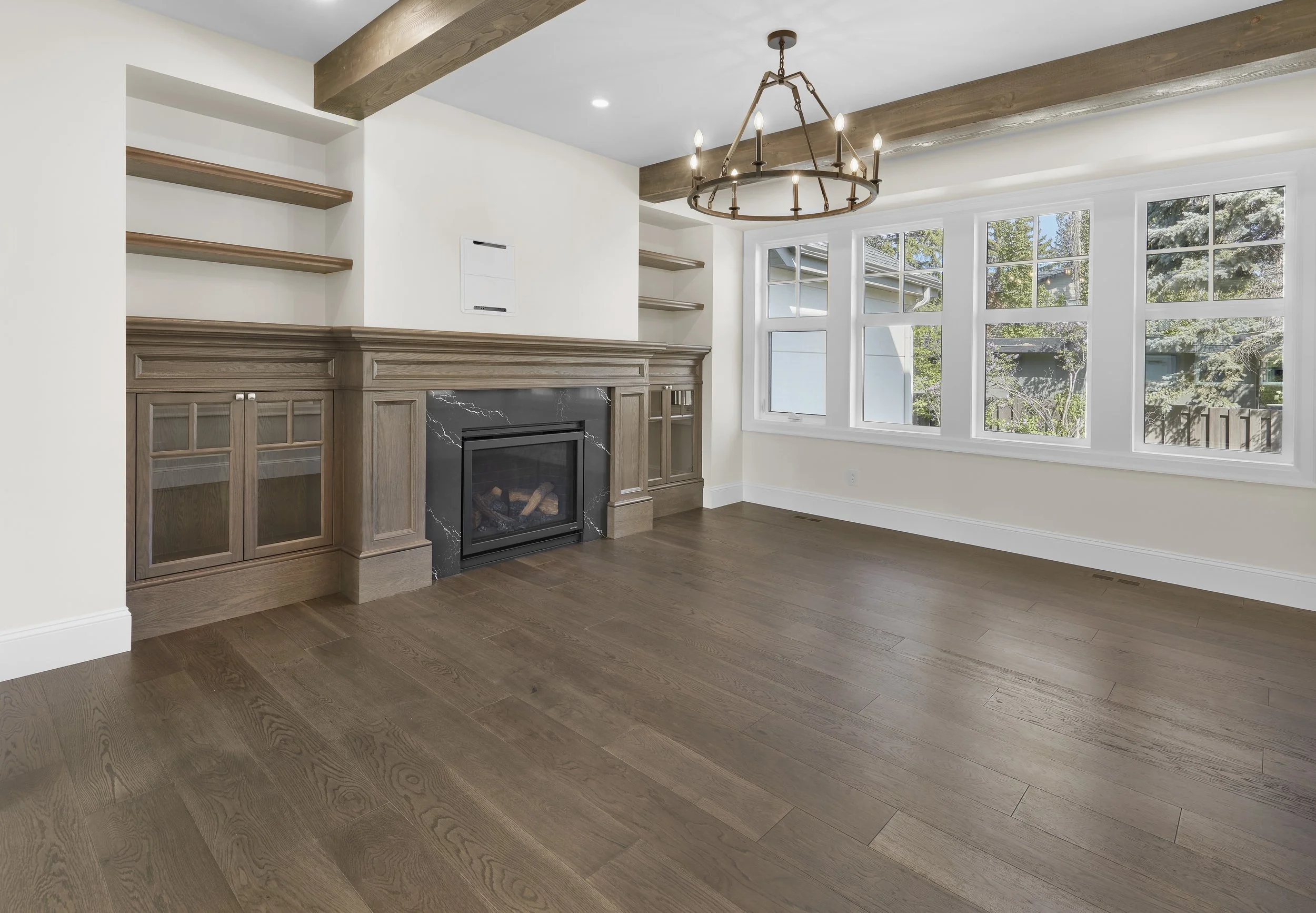 Living room in Summit Drive Custom by Urbis Infill Homes in Edmonton.