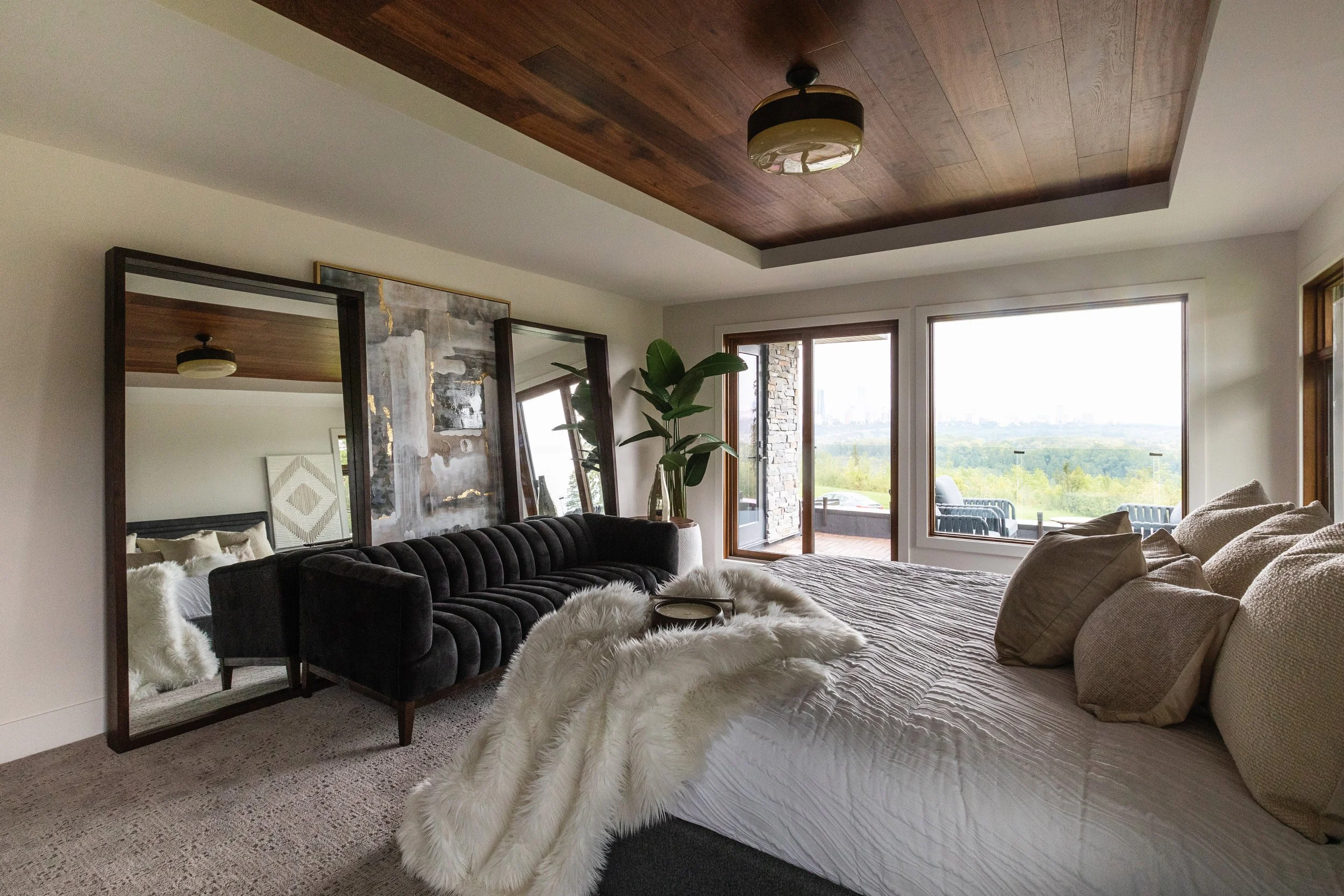 Primary bedroom in Riverside Drive Custom by Urbis Infill Homes in Edmonton.