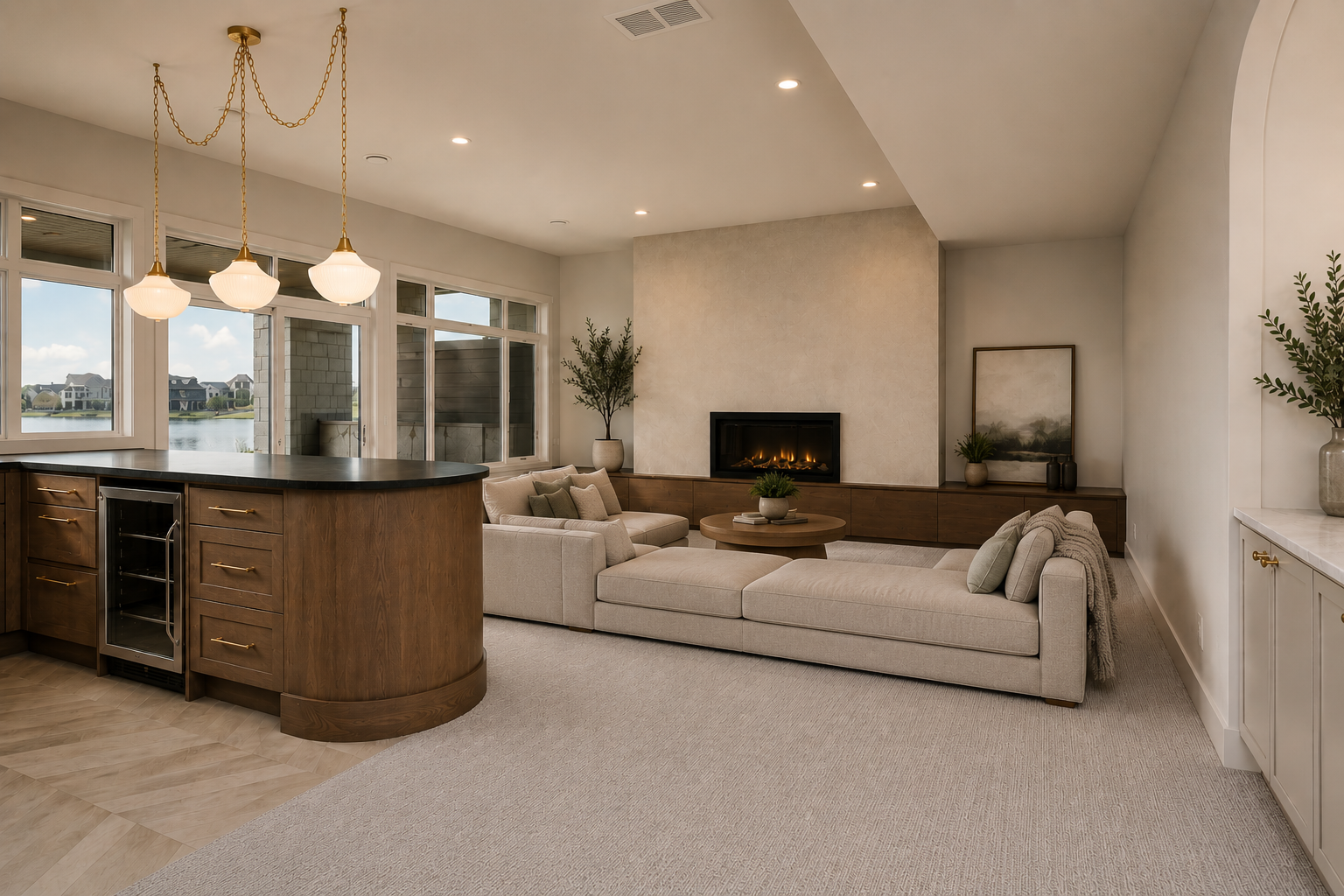 Basement in the Lakefront II at 12 Jardin Place in Jensen Lakes, St. Albert by Urbis Infill Homes.