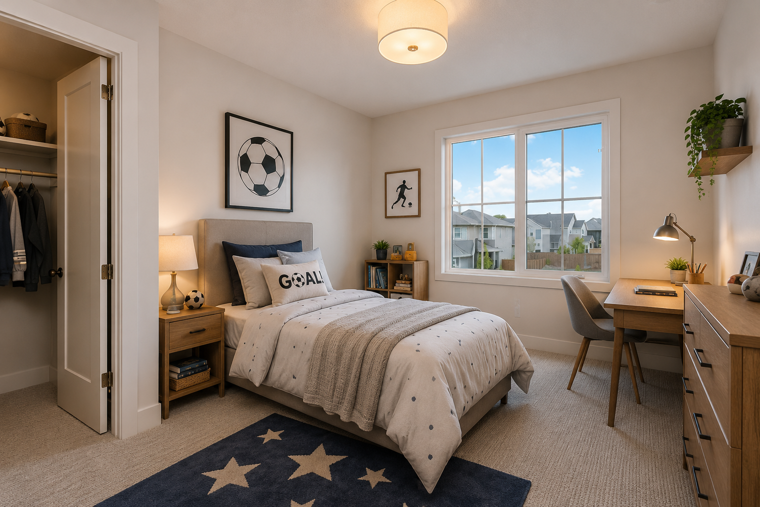 Bedroom in the Lakefront II at 12 Jardin Place in Jensen Lakes, St. Albert by Urbis Infill Homes.