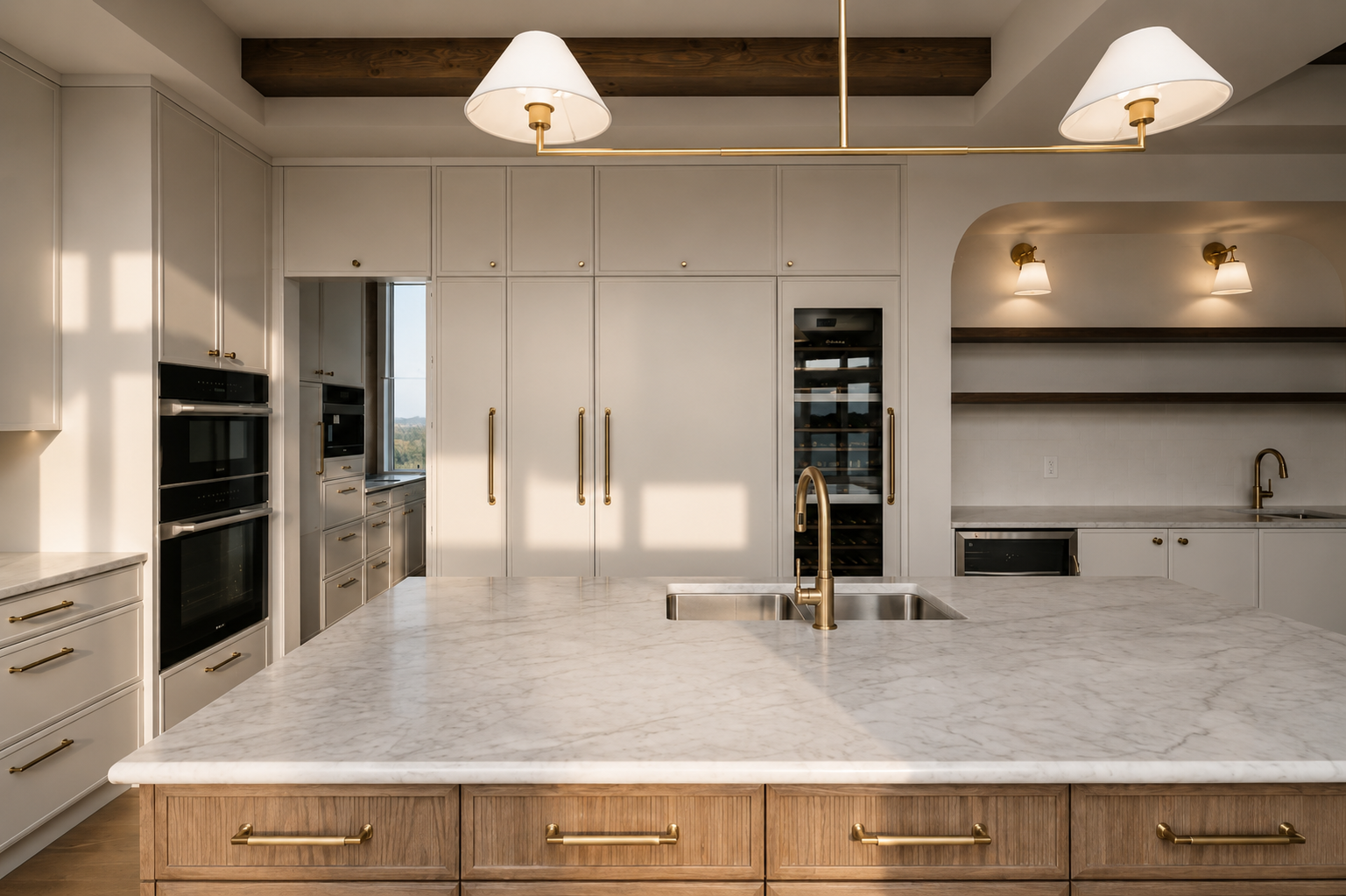 Kitchen in the Lakefront II at 12 Jardin Place in Jensen Lakes, St. Albert by Urbis Infill Homes.