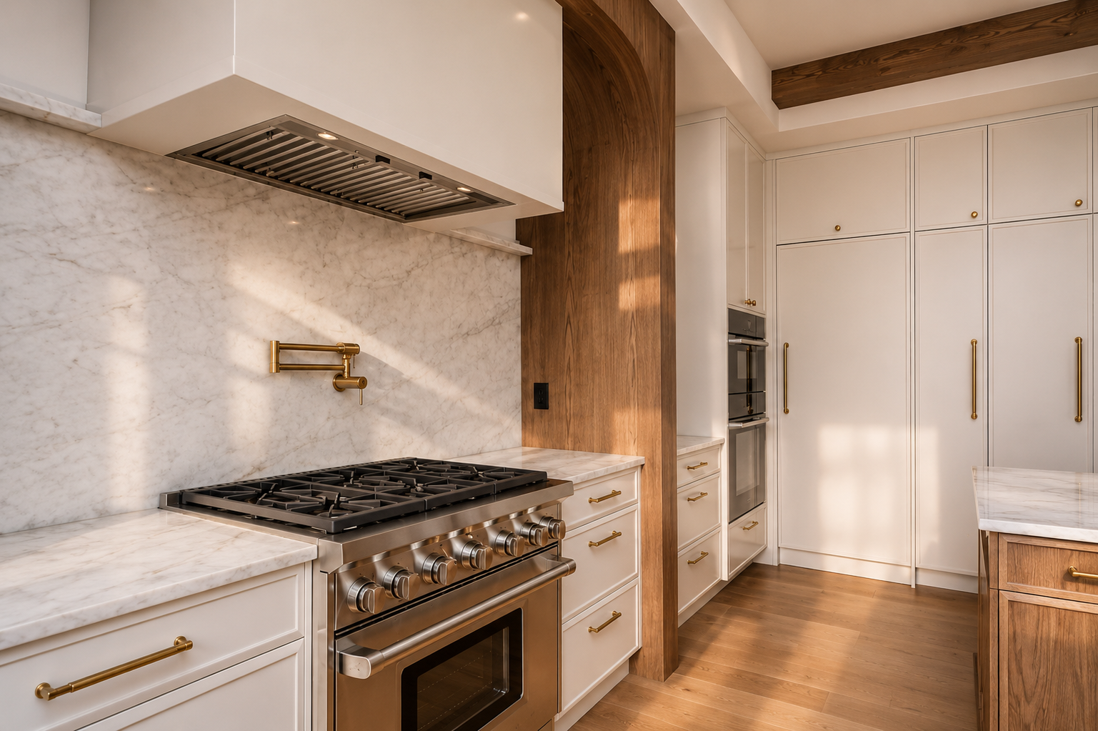 Kitchen in the Lakefront II at 12 Jardin Place in Jensen Lakes, St. Albert by Urbis Infill Homes.
