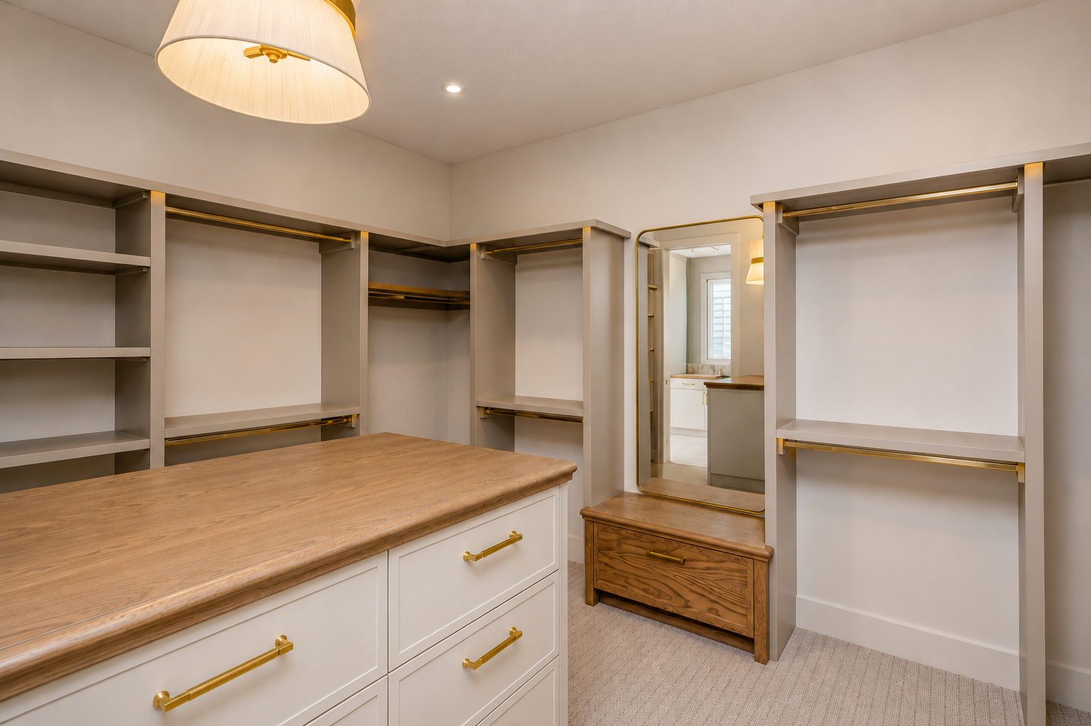 Walk-in closet in the Lakefront II at 12 Jardin Place in Jensen Lakes, St. Albert by Urbis Infill Homes.