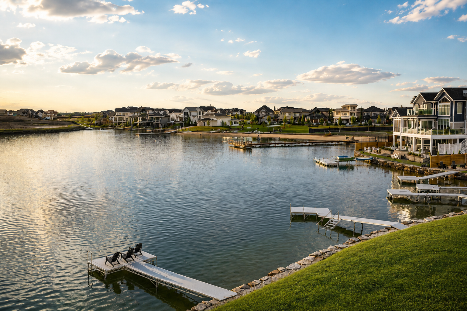 View from the Lakefront II at 12 Jardin Place in Jensen Lakes, St. Albert by Urbis Infill Homes.