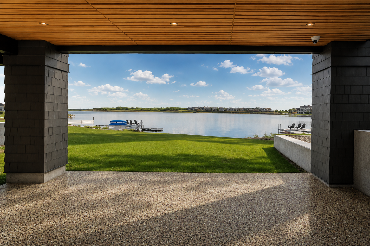Walkout deck in the Lakefront II at 12 Jardin Place in Jensen Lakes, St. Albert by Urbis Infill Homes.