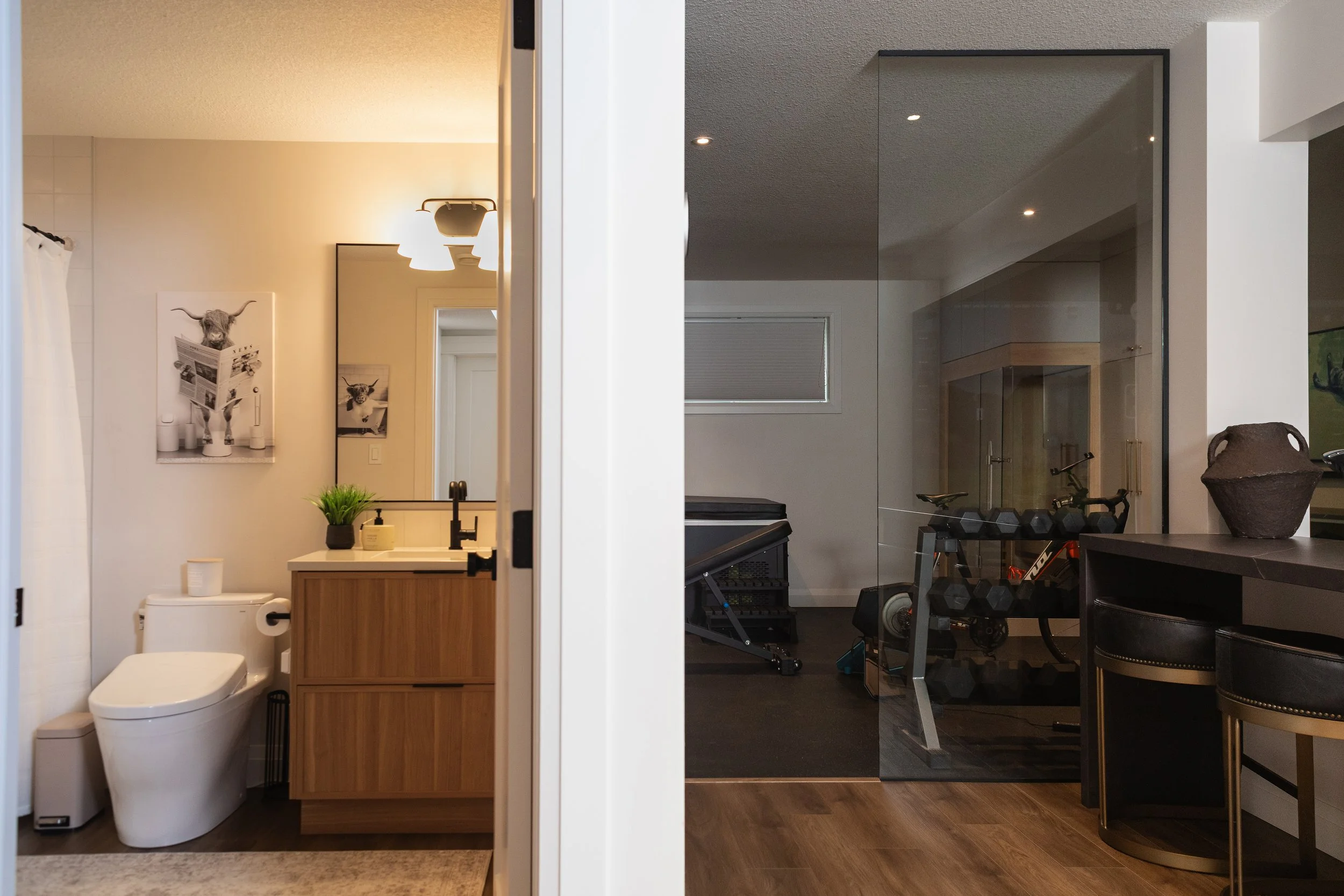 Basement in the Sherwood Park Reno by Urbis Infill Homes.