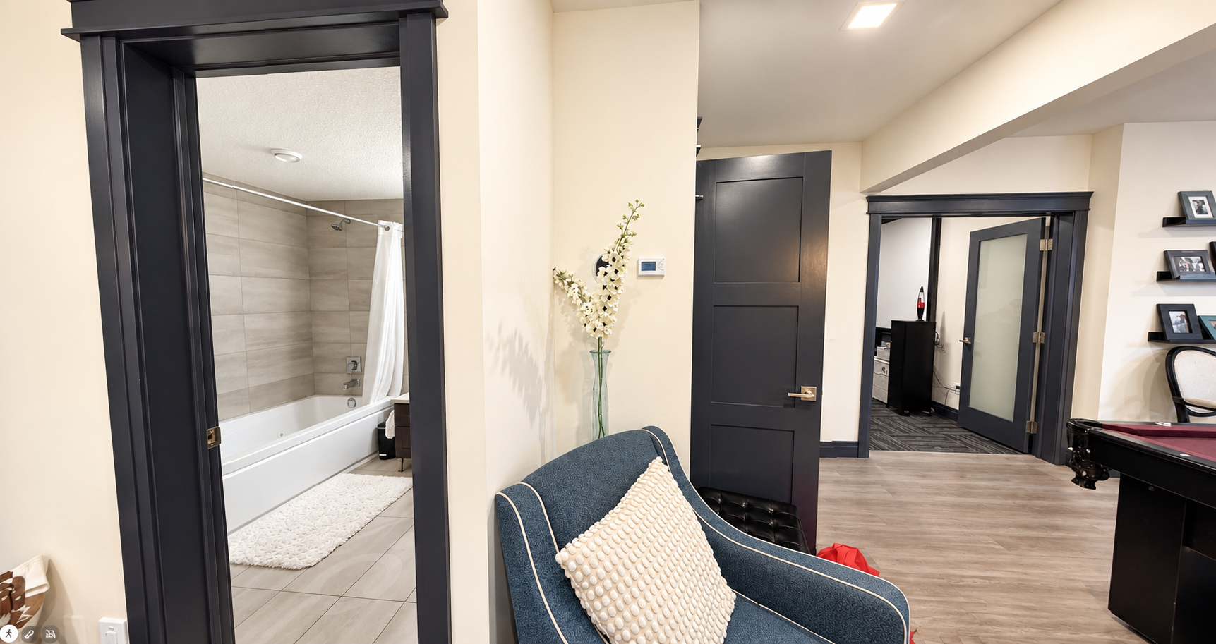 Basement in the Sherwood Park Reno by Urbis Infill Homes.
