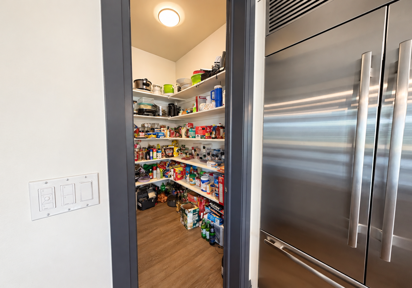 Pantry in the Sherwood Park Reno by Urbis Infill Homes.