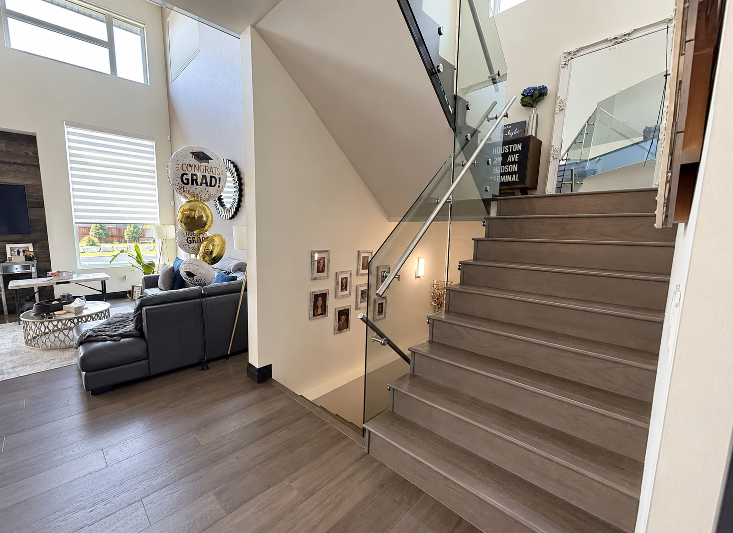 Stairwell in the Sherwood Park Reno by Urbis Infill Homes.