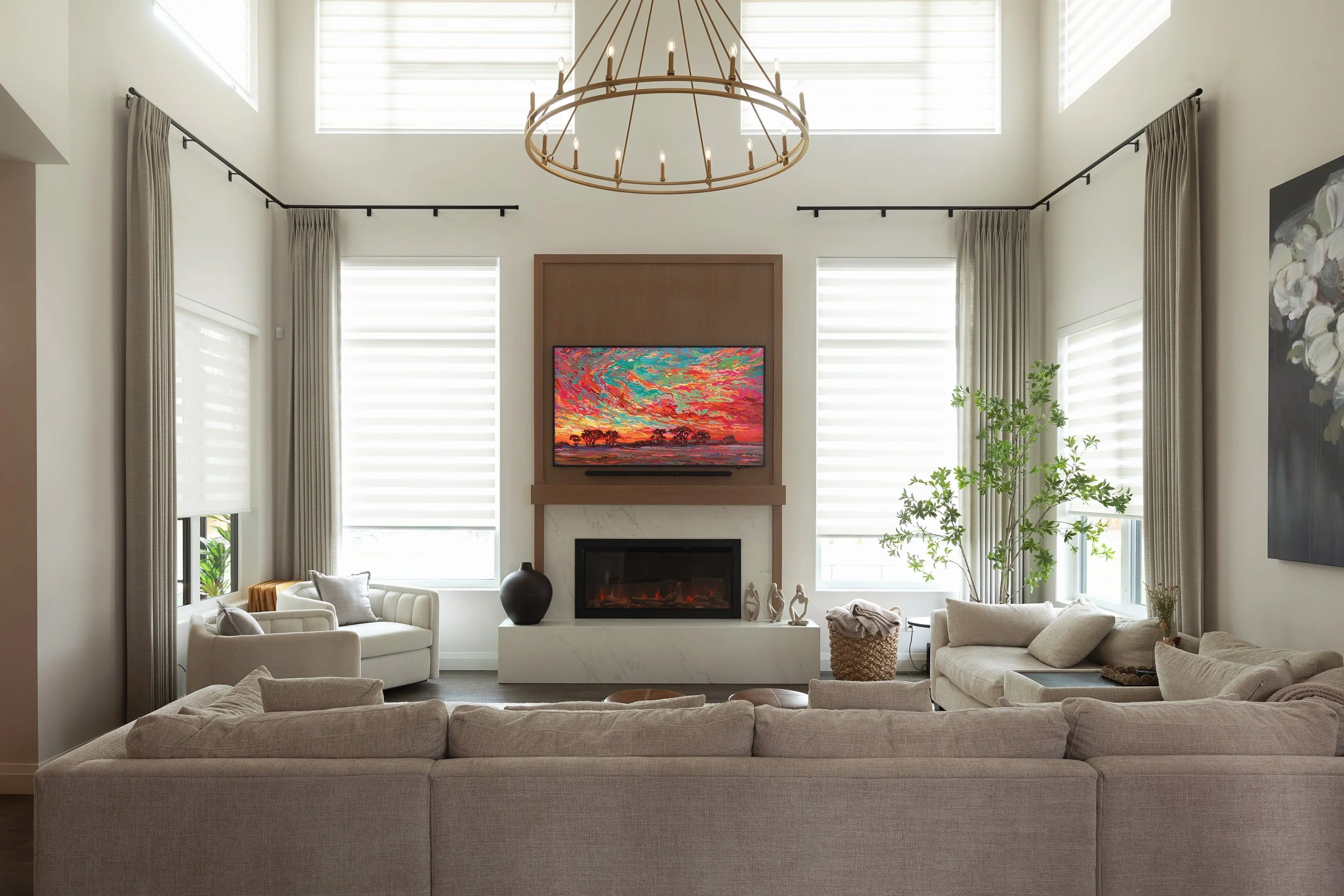 Great room in the Sherwood Park Reno by Urbis Infill Homes.