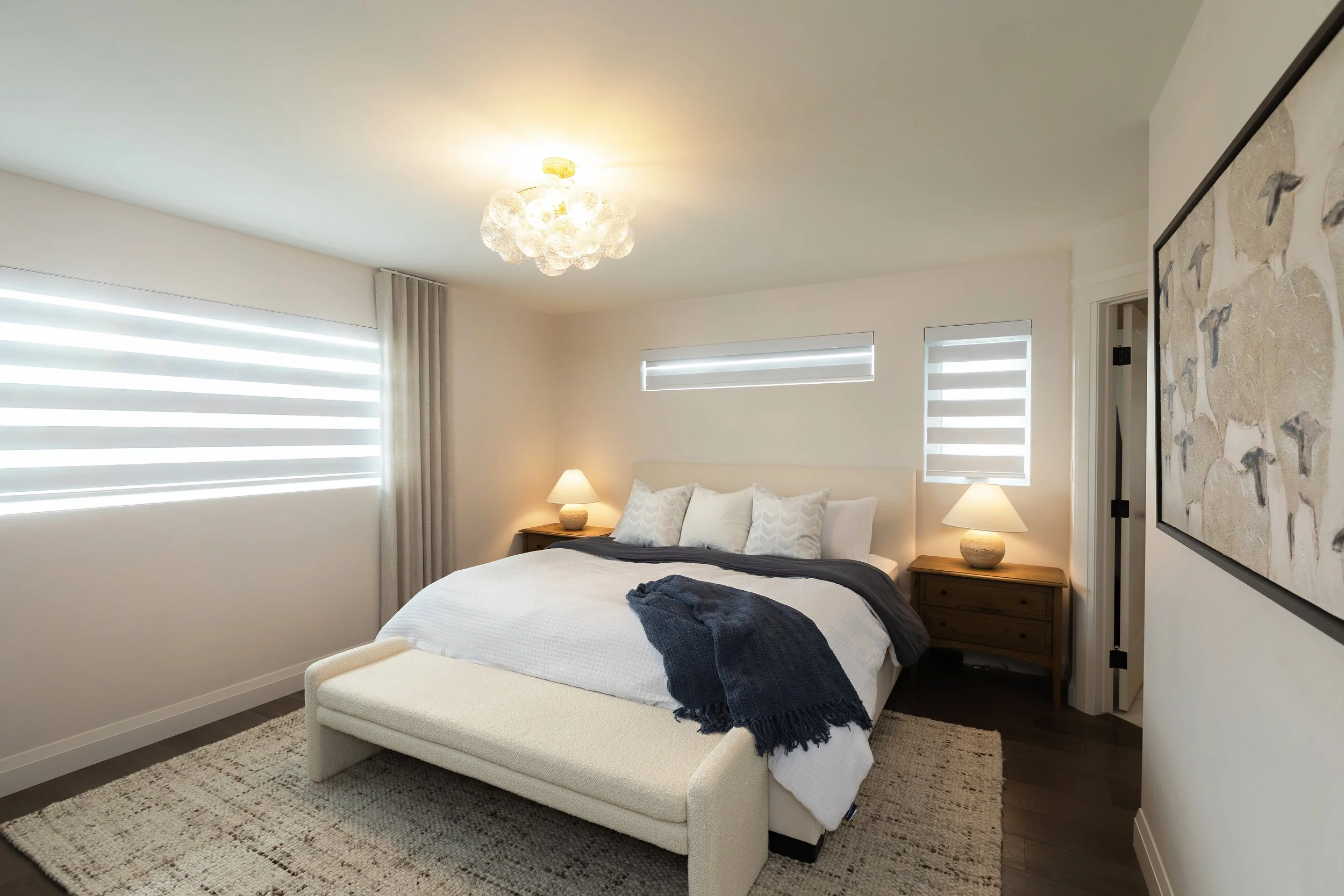 Primary bedroom in the Sherwood Park Reno by Urbis Infill Homes.