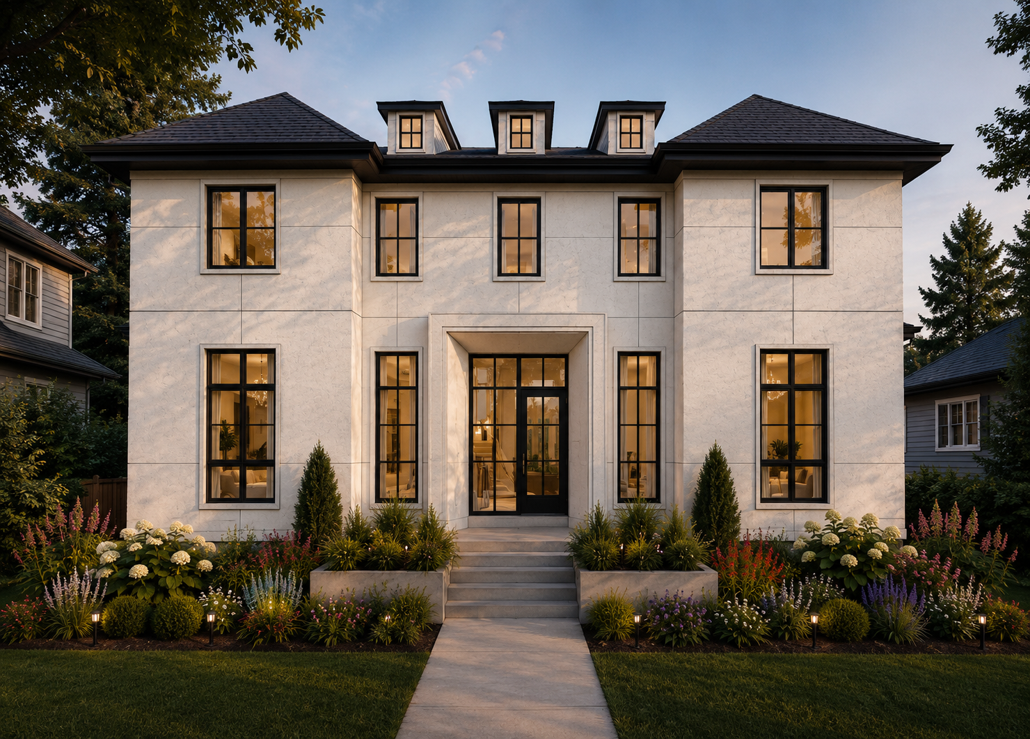 Exterior render of Crestwood 143 Two custom by Urbis Infill Homes in Edmonton.