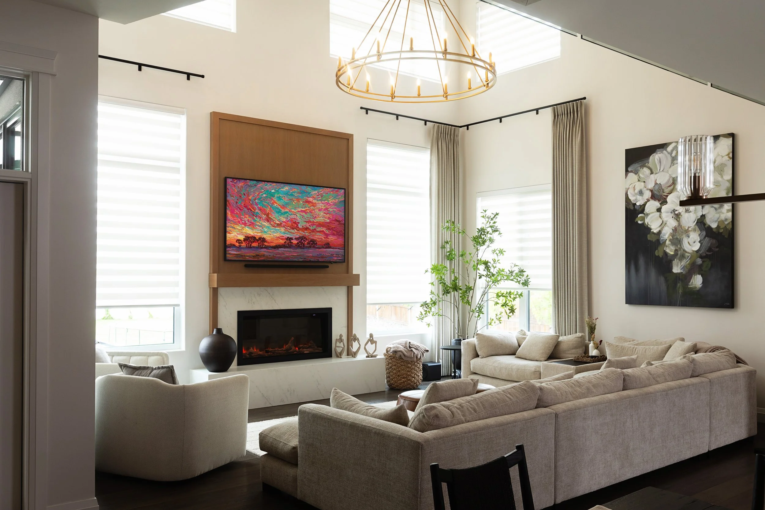 Great room in the Sherwood Park Reno by Urbis Infill Homes.