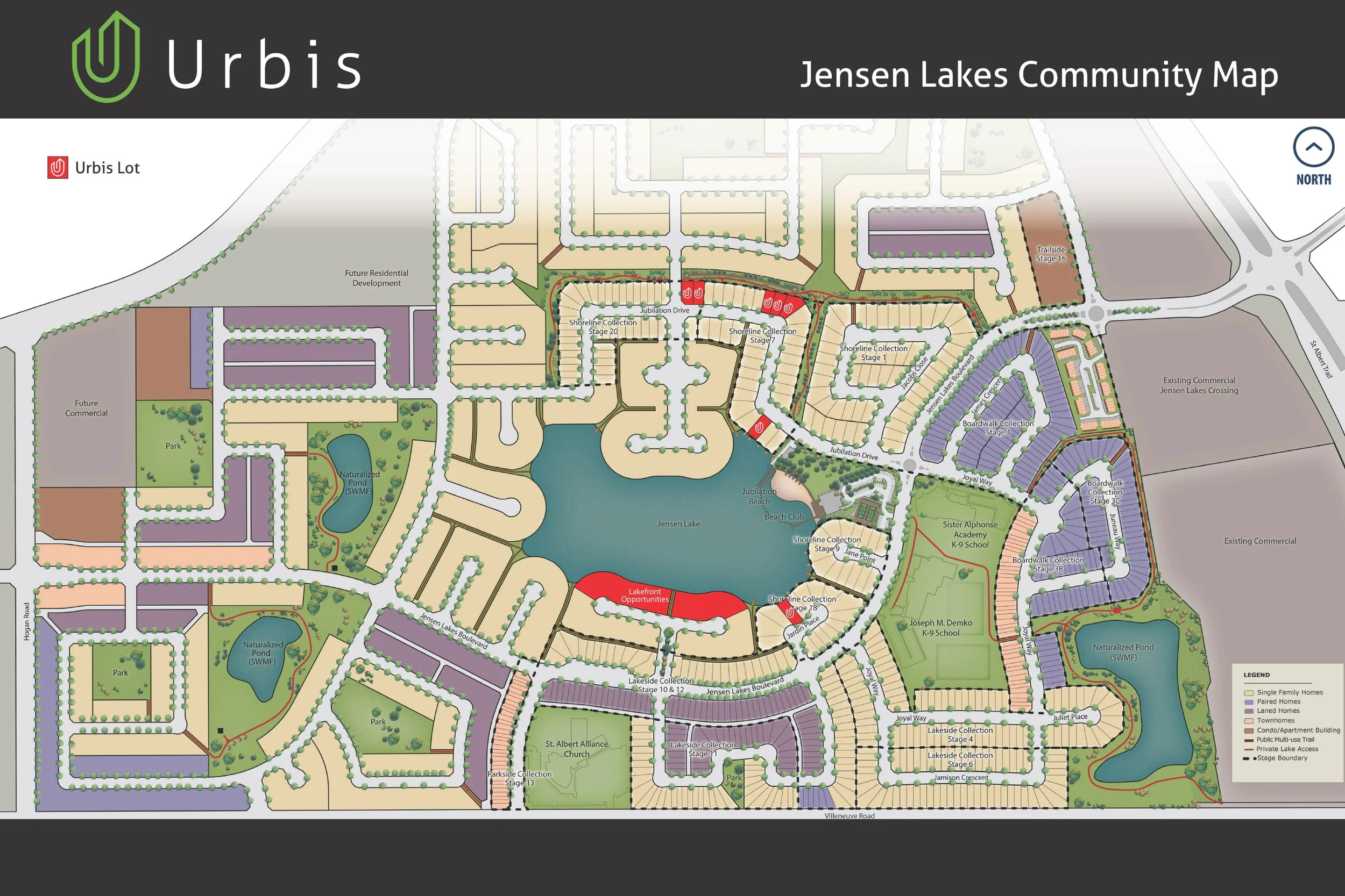 Homes available by Urbis Infill Homes in Jensen Lakes, St. Albert.