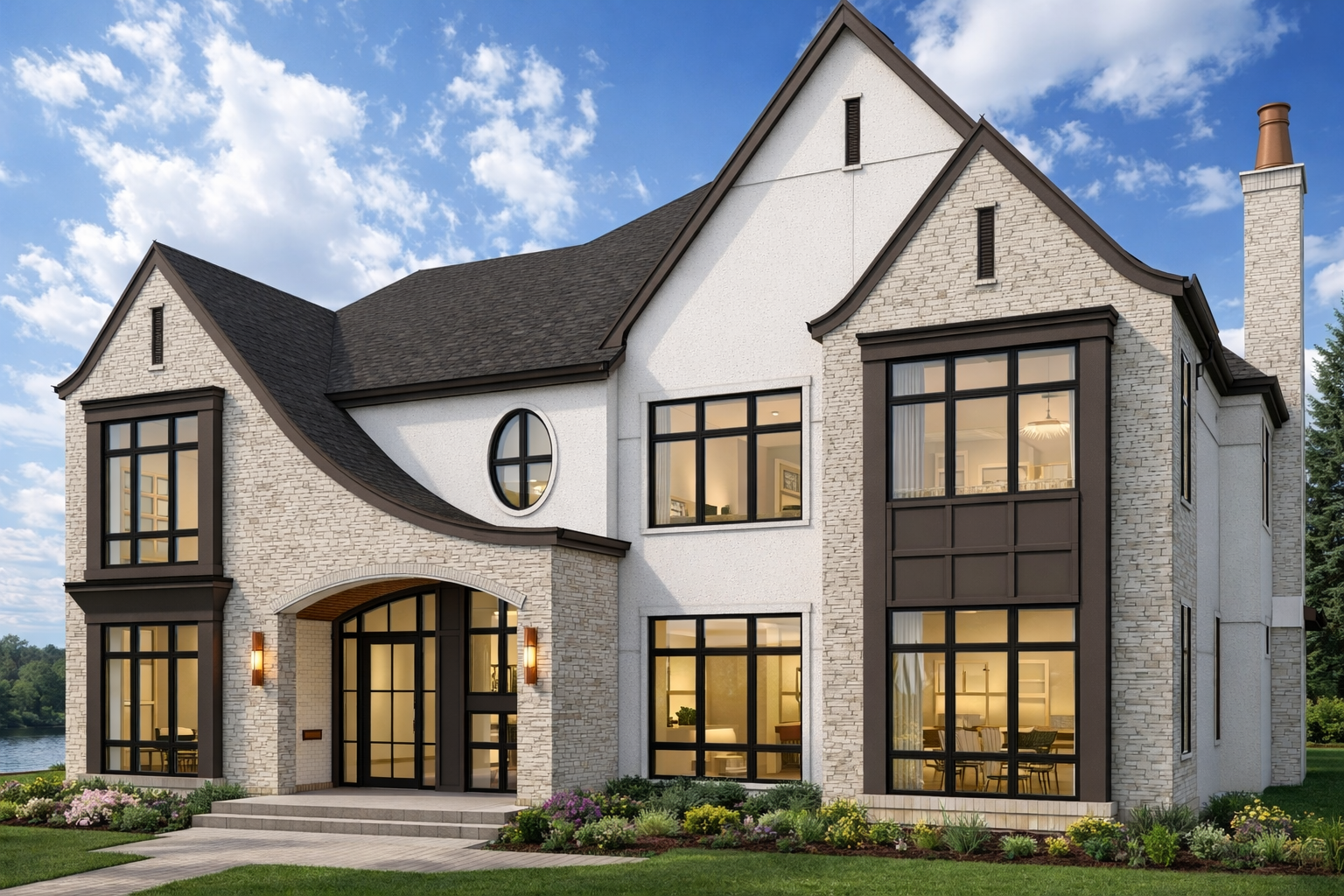 Exterior render of Crestwood 144 Two by Urbis Infill Homes in Edmonton.