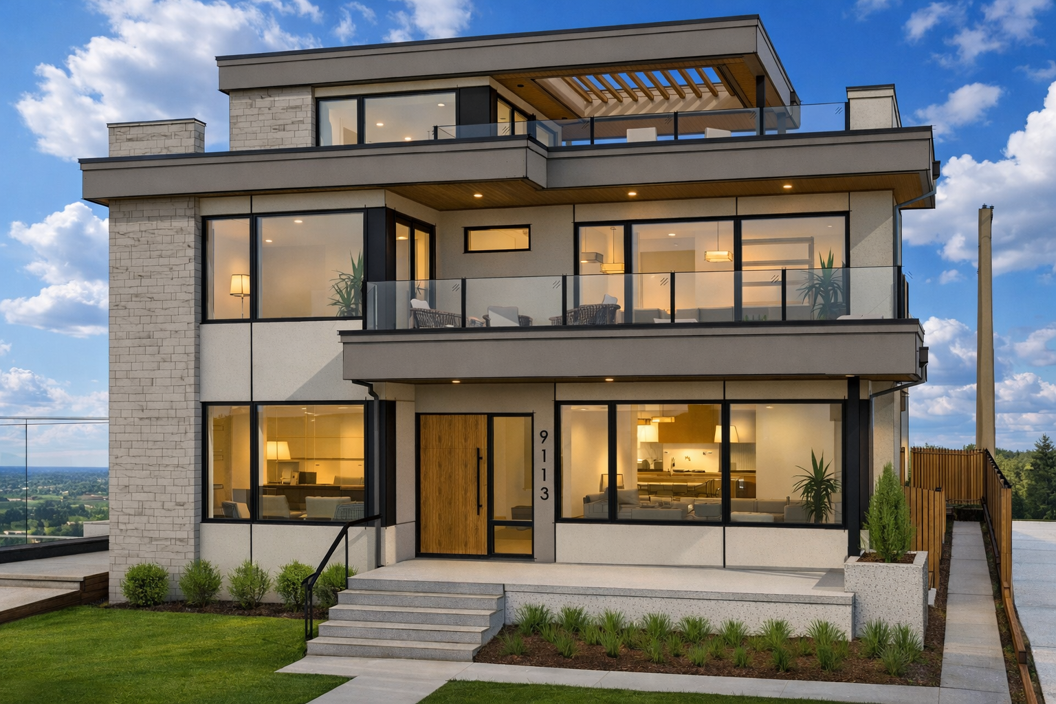 Exterior render of Strathearn Drive custom home by Urbis Infill Homes in Edmonton.