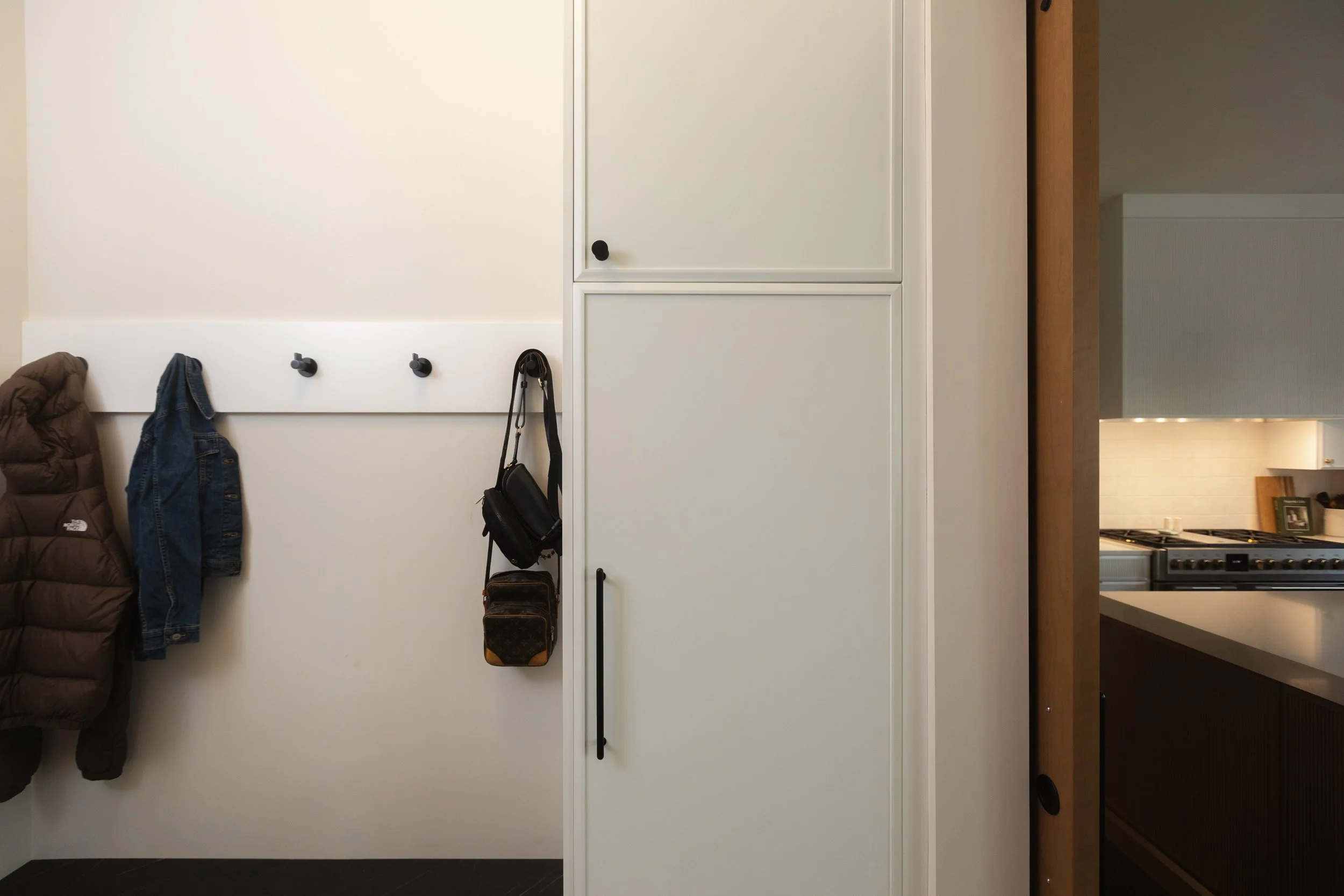Mudroom  in the Sherwood Park Reno by Urbis Infill Homes.