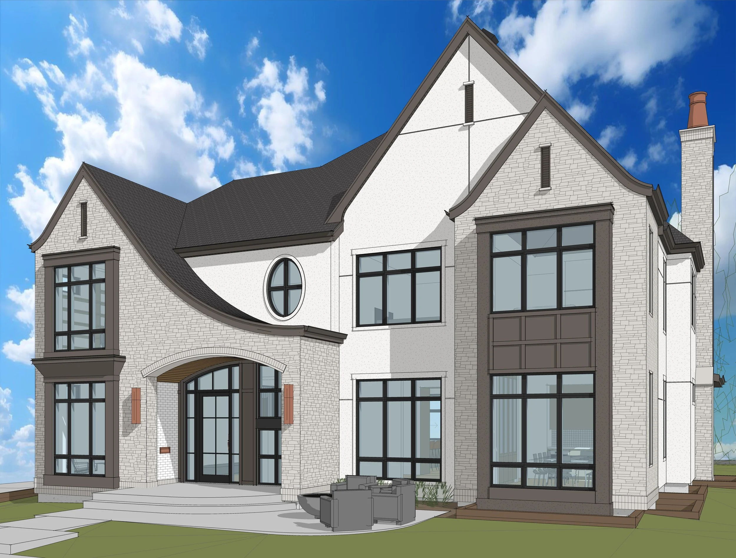 Front render of Crestwood 144 Two by Urbis Infill Homes in Edmonton.