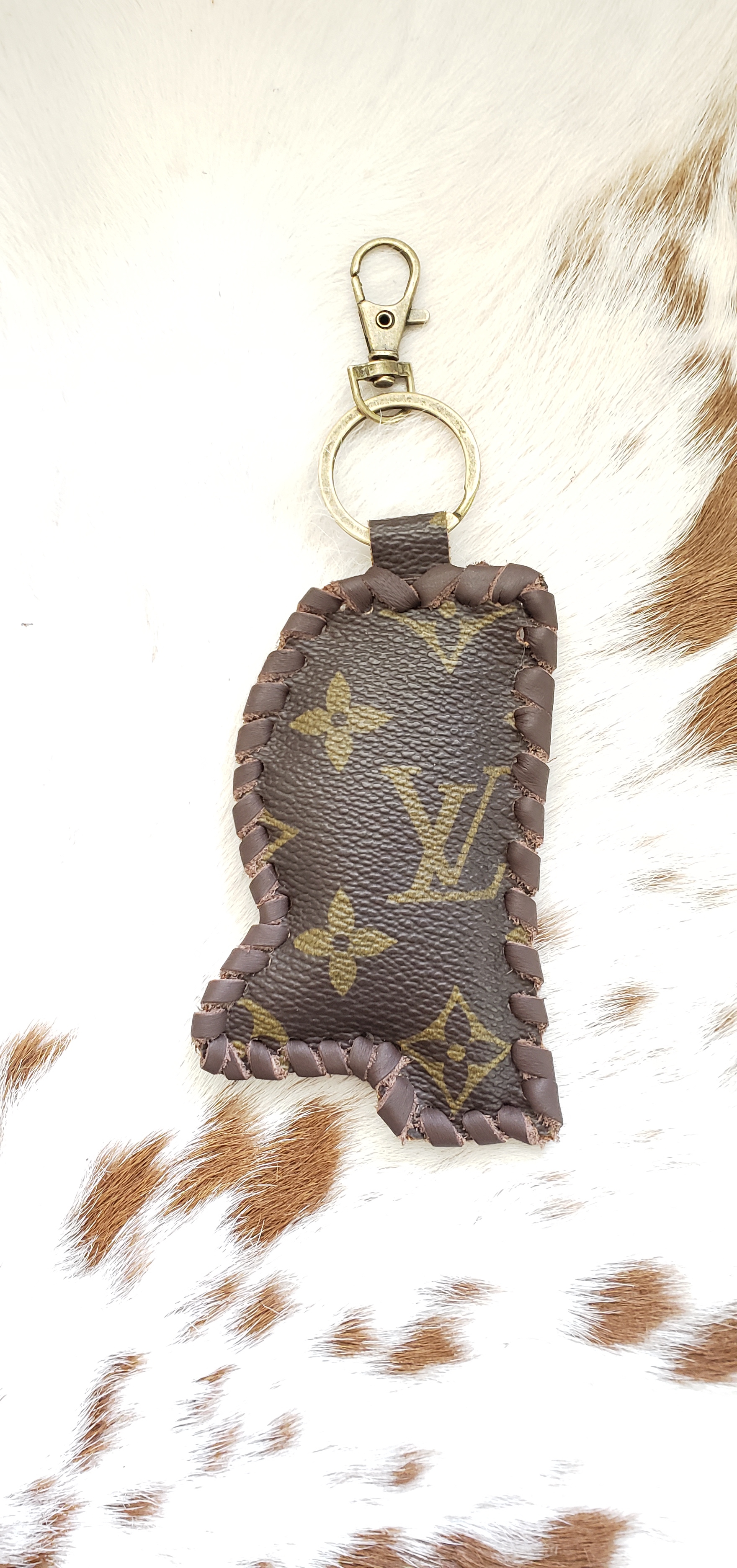 Upcycled LV Canvas Key Chain