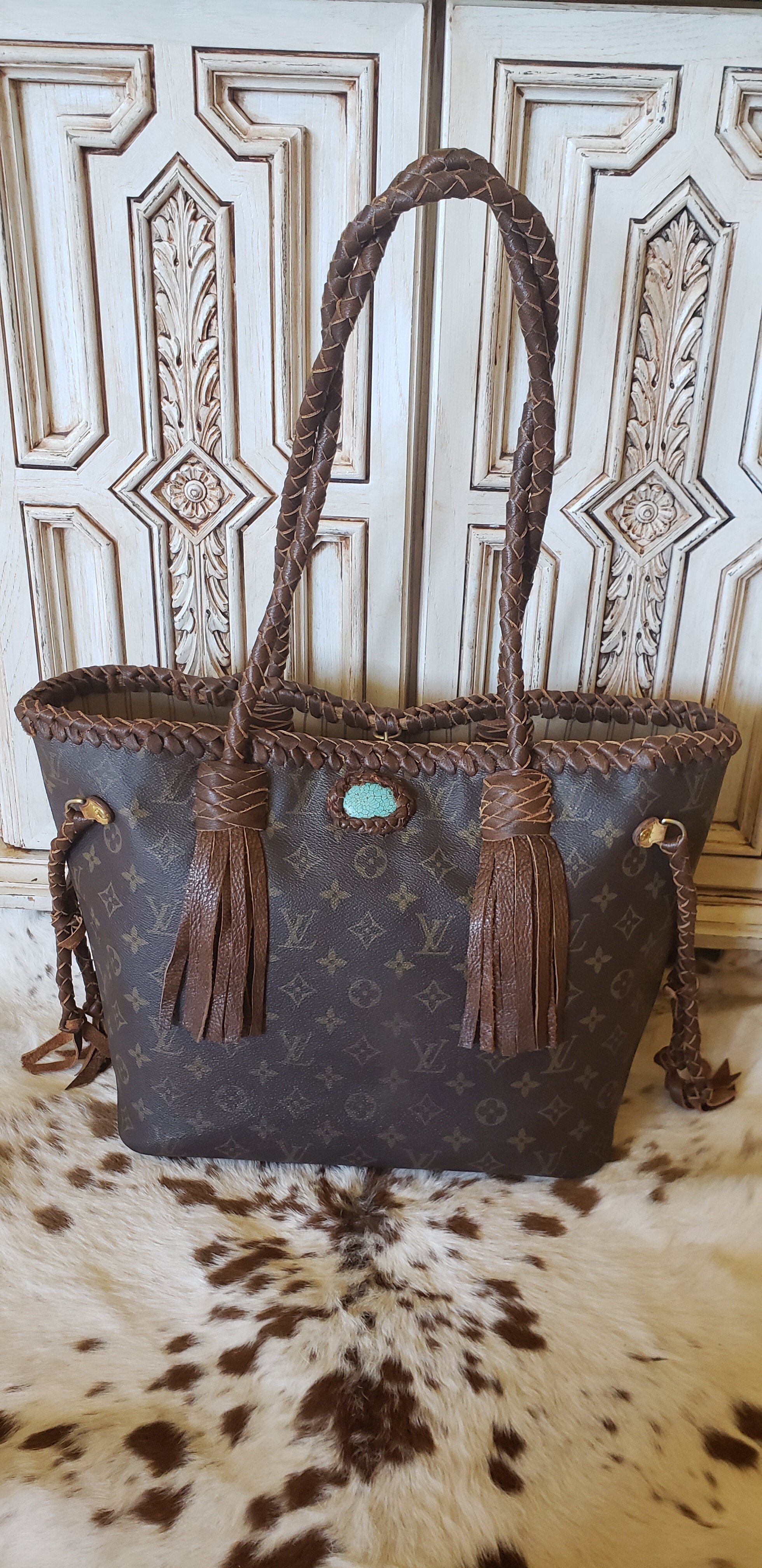 Authentic Louis Vuitton Reworked Fringe Crossbody Bag With 