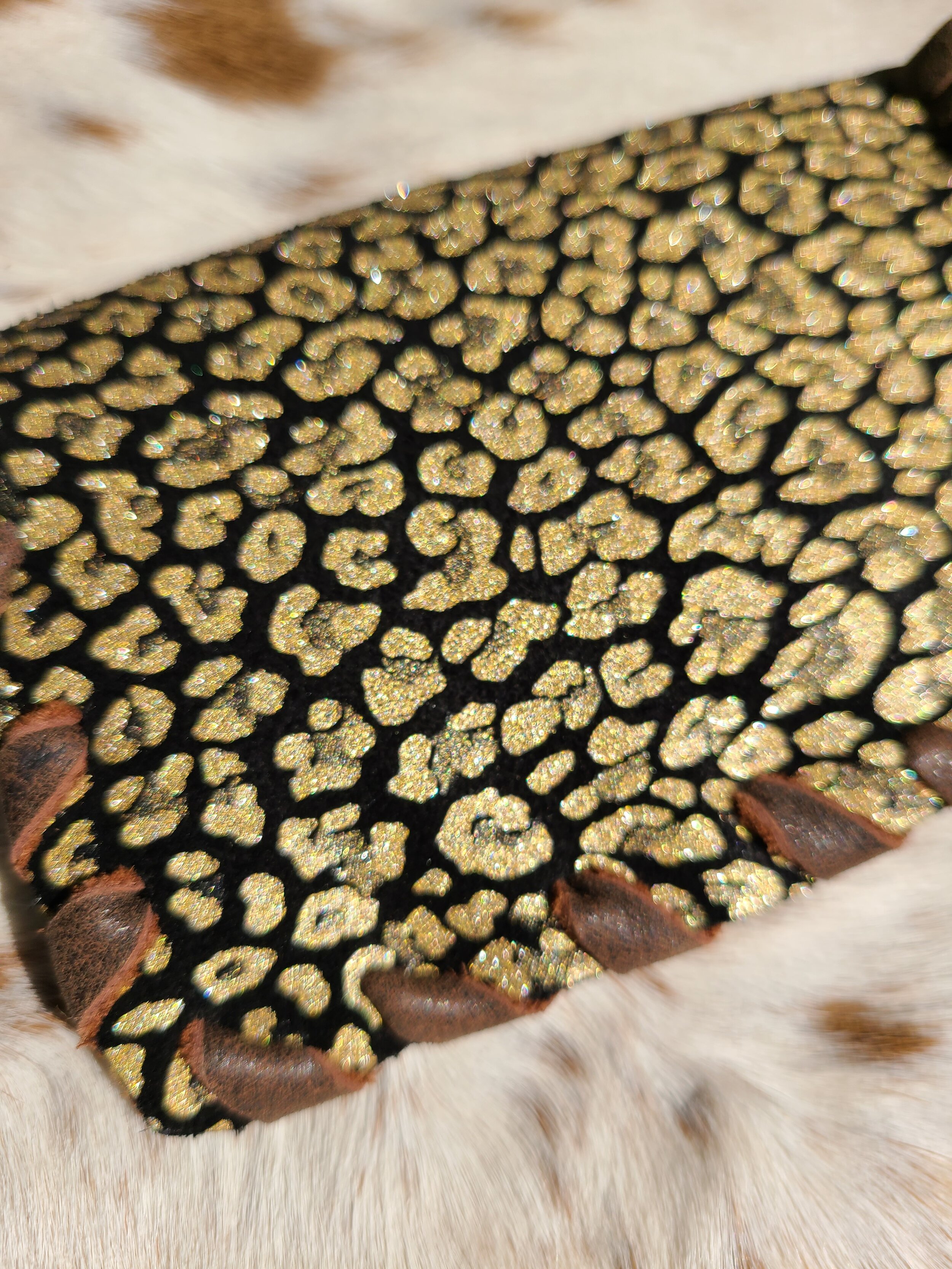 Louis Vuitton Repurposed Gold Leopard Coin Purse & Key Chain