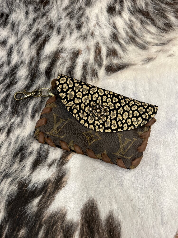 Up Cycled LV Wallet- Leopard Cowhide