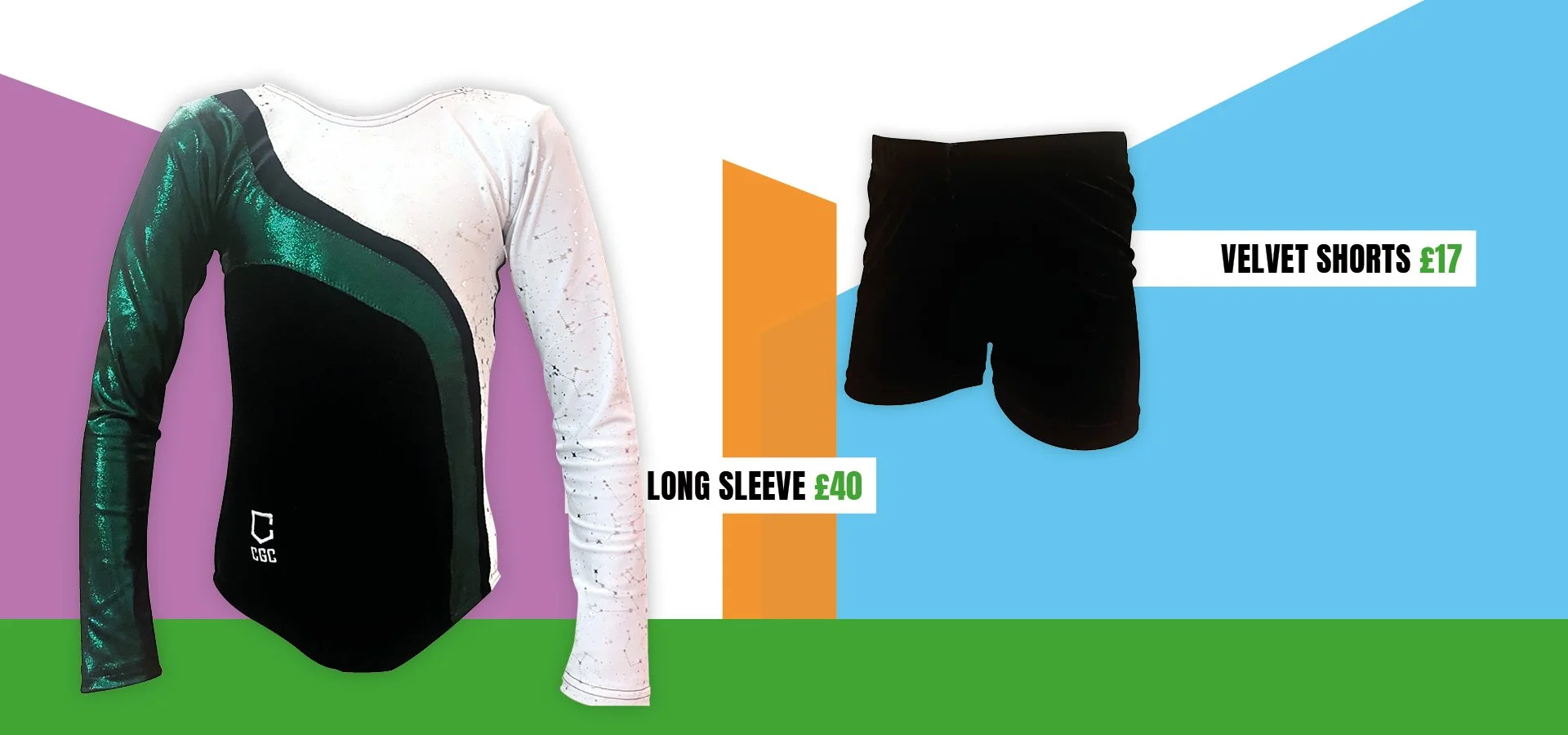Castle Gymnastics long sleeved leotard and shorts