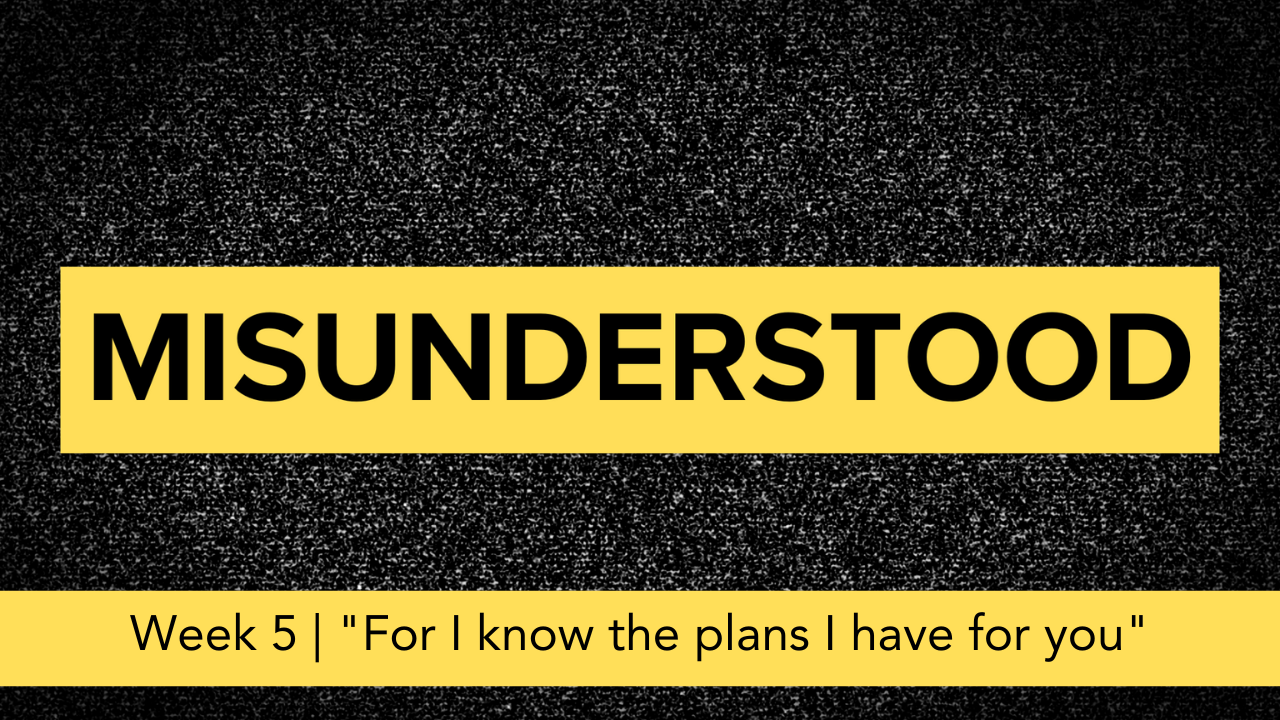 Misunderstood  |  Week 5  |  "For I know the plans I have for you"