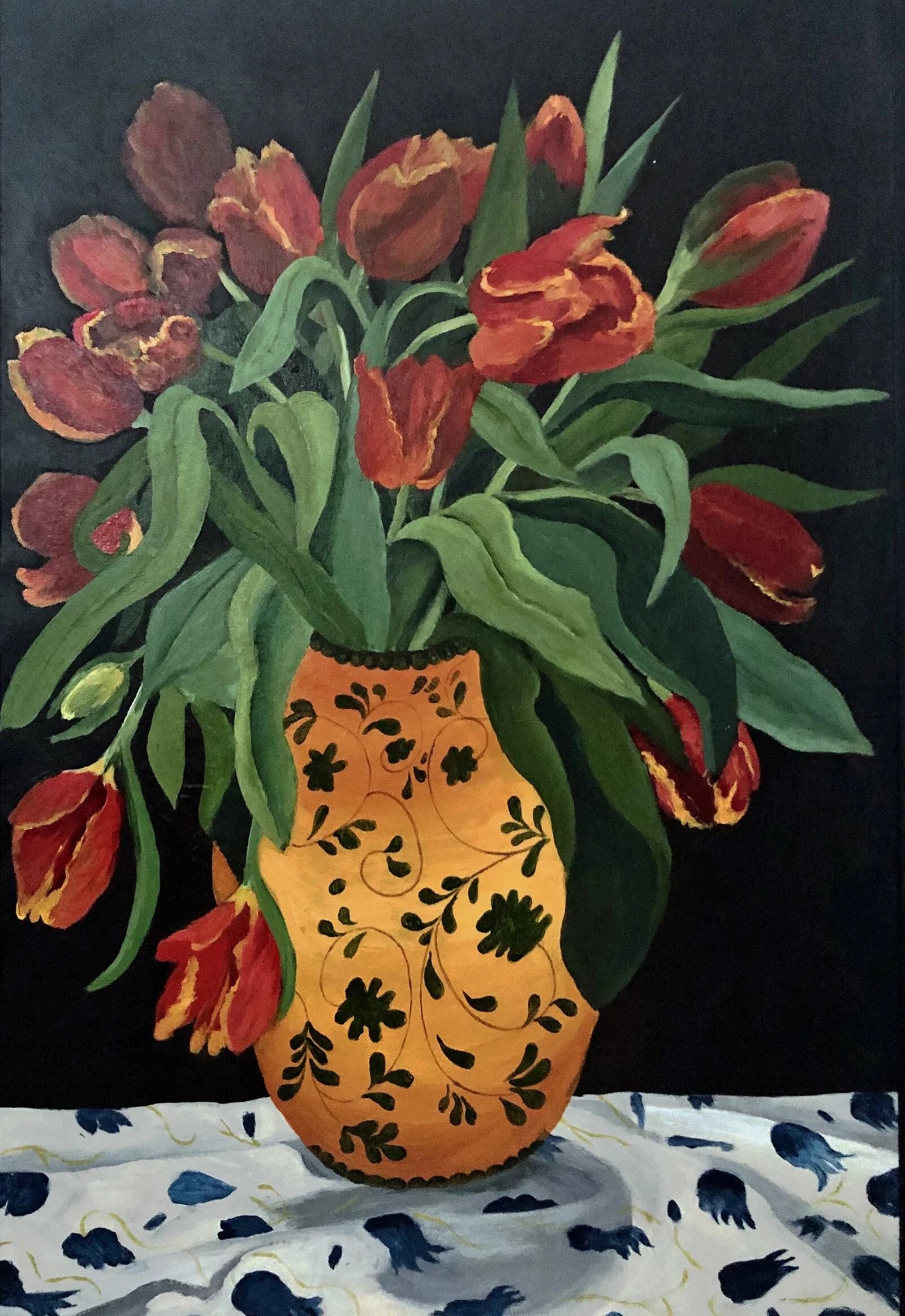 Parrot Tulips, 20" x 30", acrylic on canvas