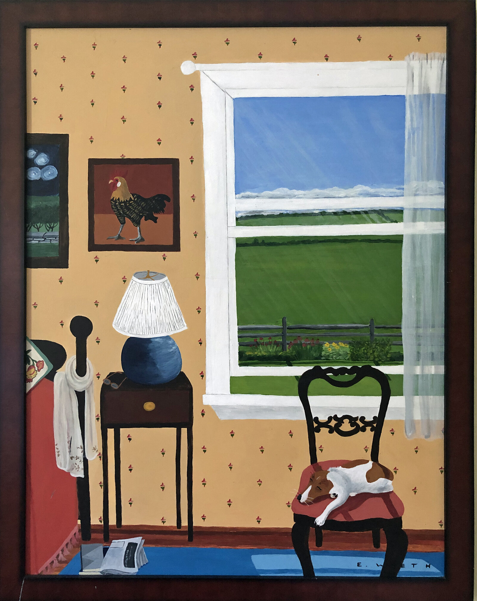 "Waiting", acrylic on board, 20" x 26"  Framed