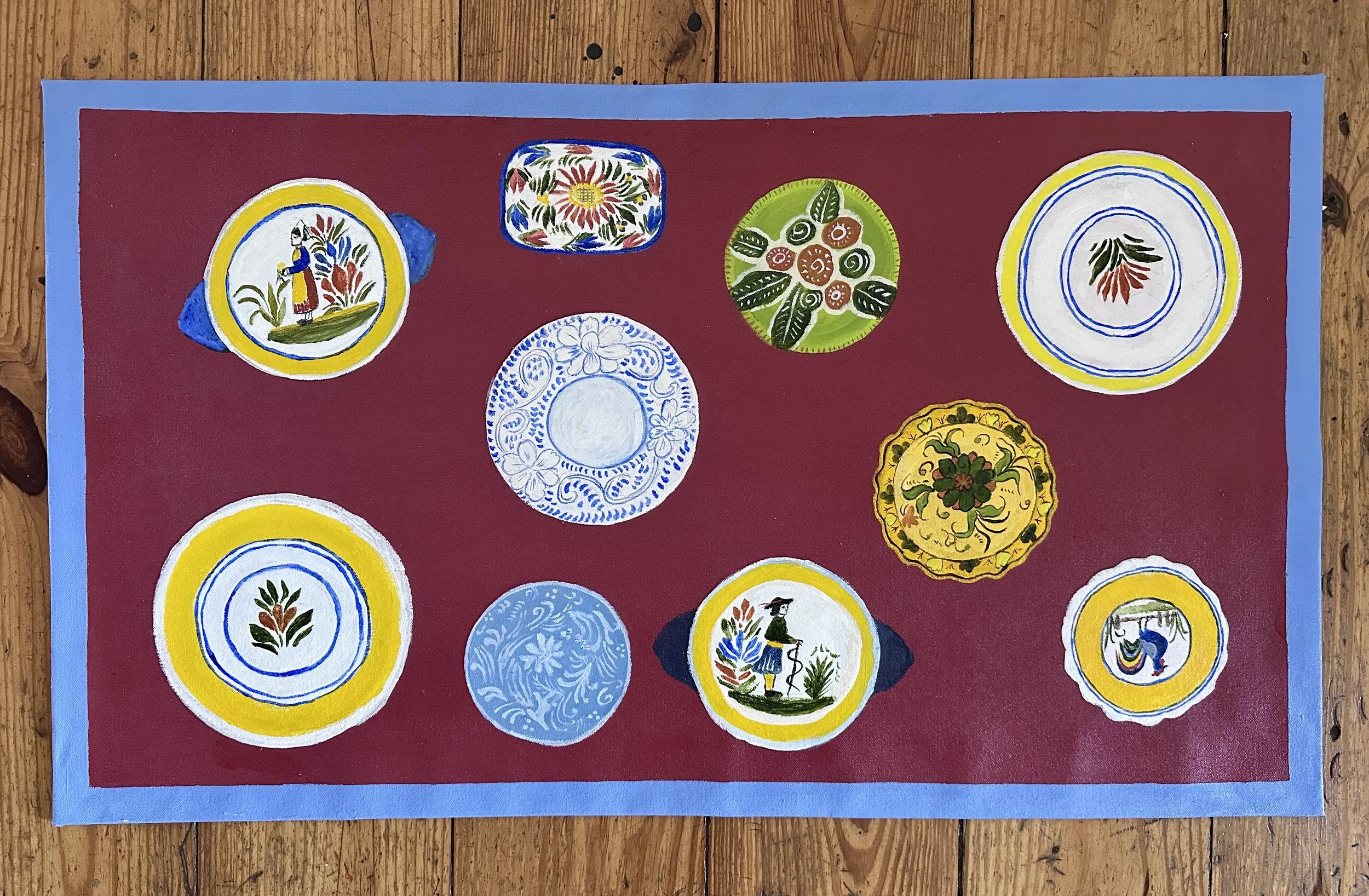 Plates! floorcloth, 20" x 34 1:2".JPG