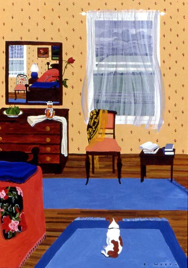 Waiting, acrylic on board, 20" x 25 1/2"