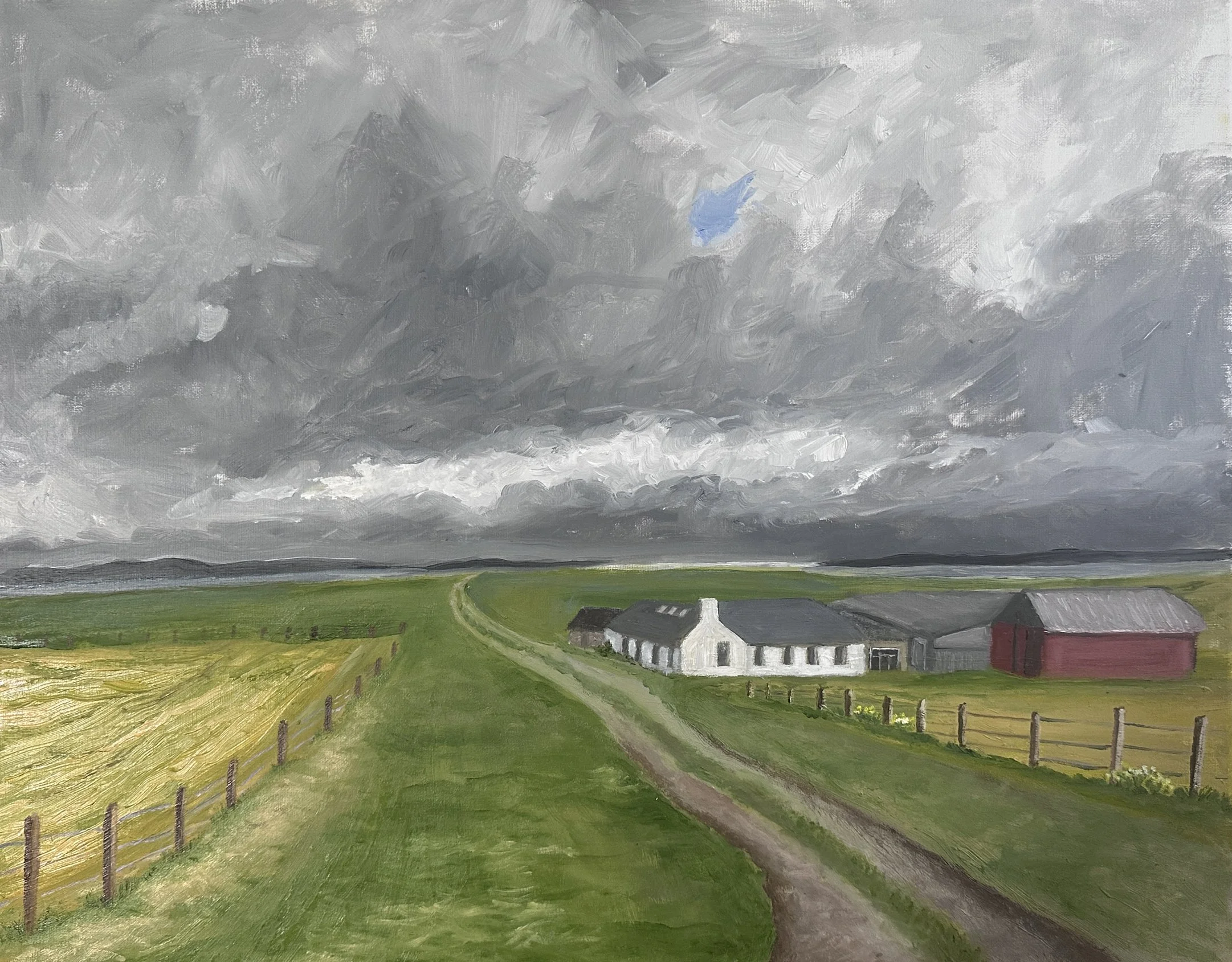 Orkney Island Farm,  oil on linen, 16" x 20" ,2026