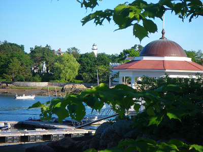 That's Smith's Point Lighthouse in the distance.