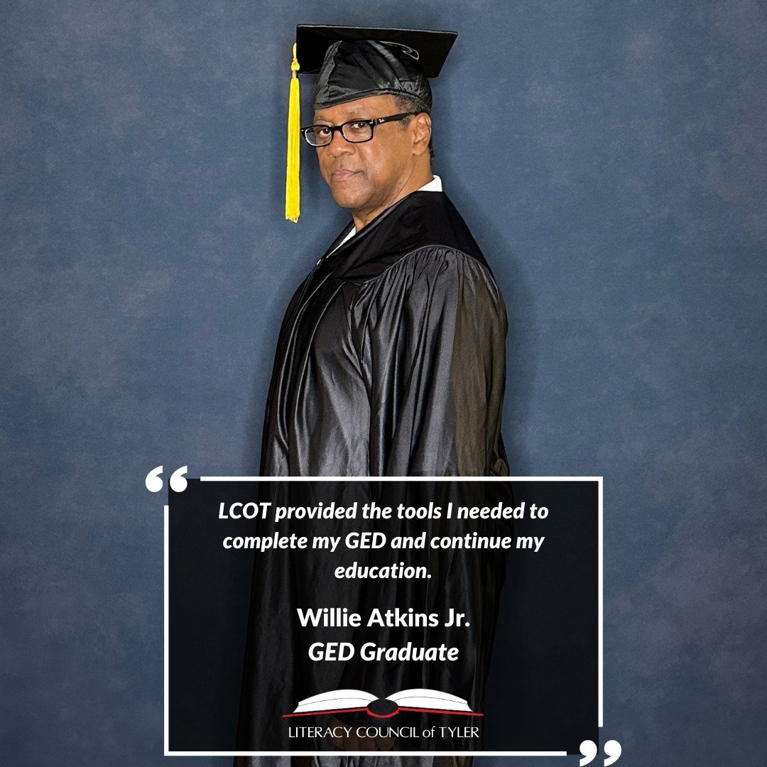 Your gifts make it possible for students like Willie to continue their education, at no cost to them! #ETGD2024

Give now! Link in bio!

Want to learn more about Literacy Council of Tyler? Visit us at lcotyler.org/ or call 903-533-0330