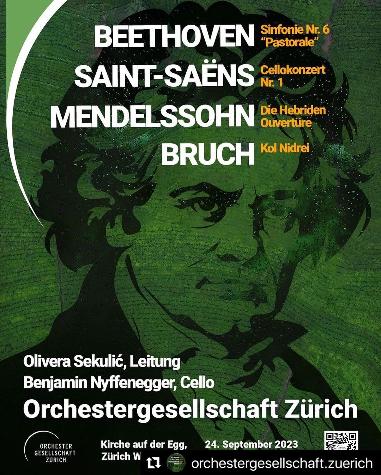 🍂looking forward to our next concert with @orchestergesellschaft.zuerich on September 24th in Zurich, playing Beethoven&rsquo;s Pastorale Symphony, Mendelssohn&rsquo;s The Hebrides Overture and Saint Saens cello concerto with the fantastic @nyffeneg